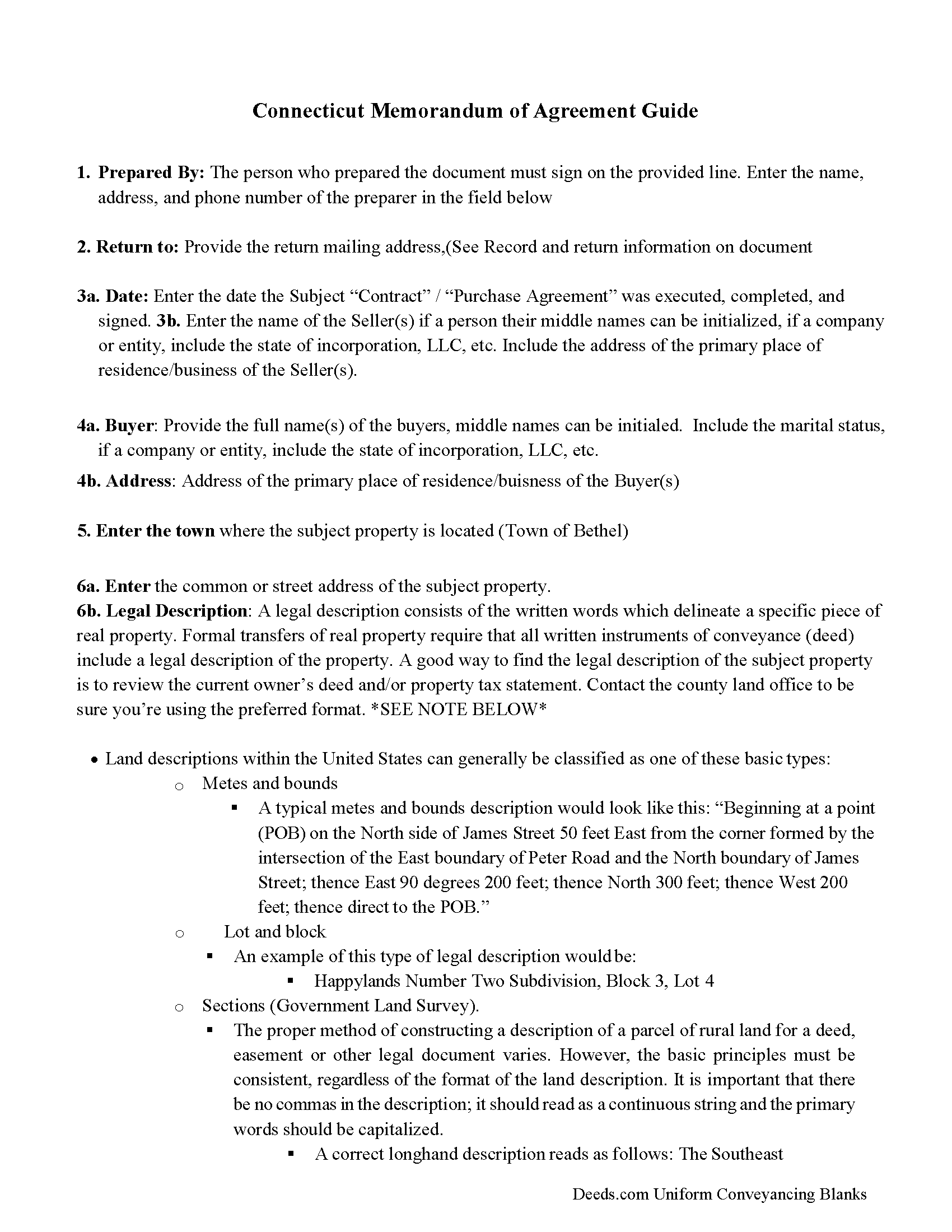 Fairfield County Memorandum of Agreement Guide