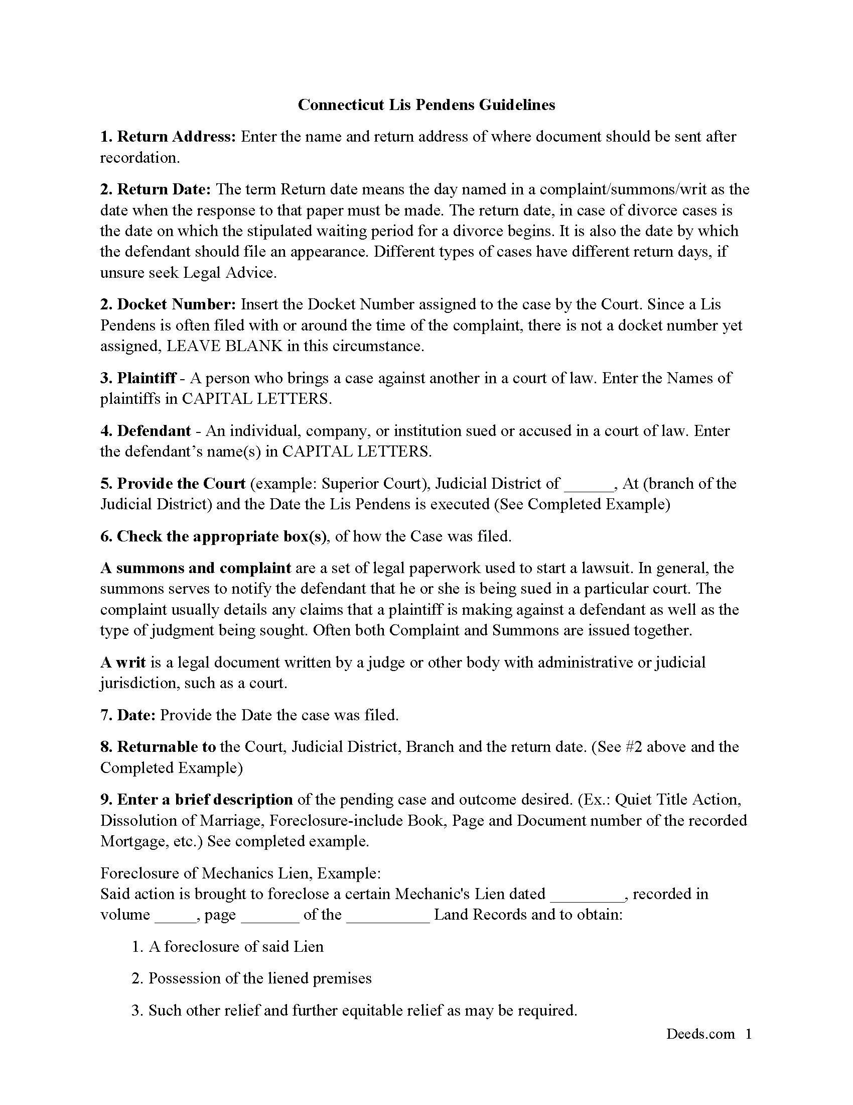 Fairfield County Lis Pendens Guide