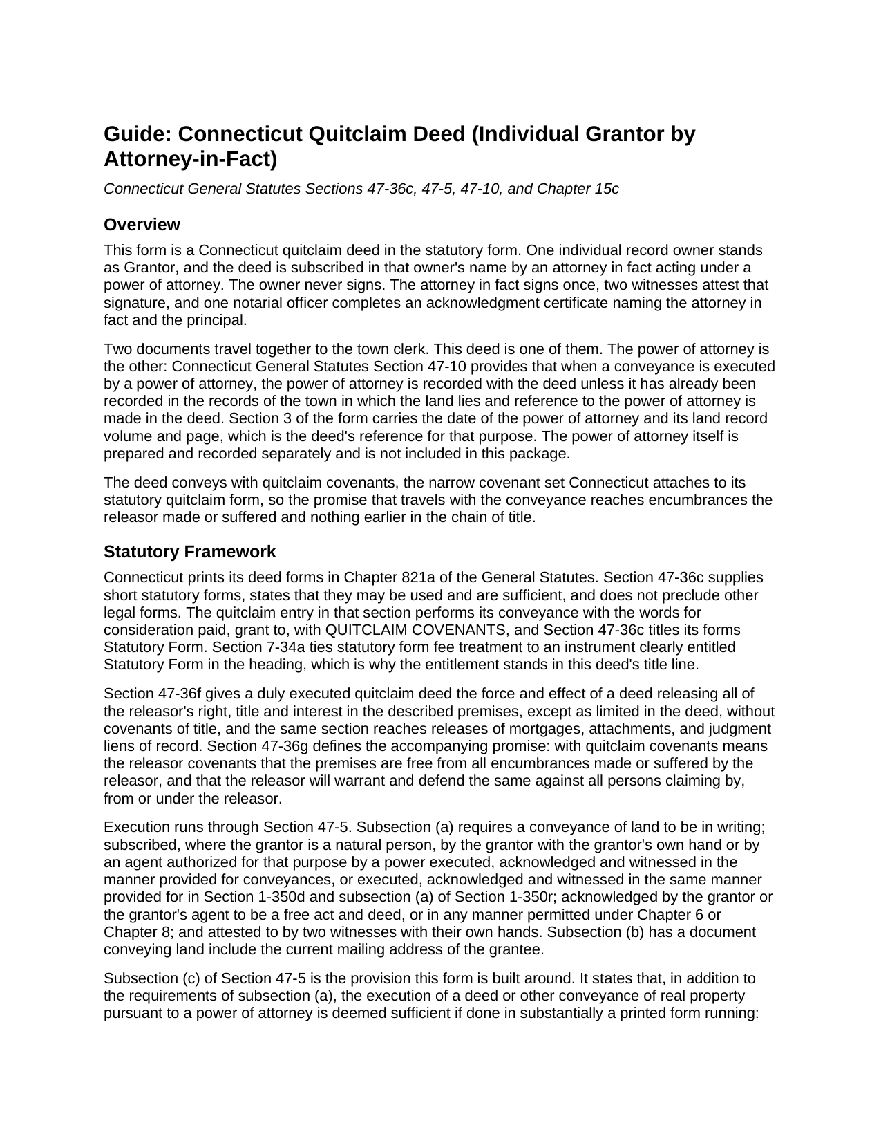 Middlesex County Quitclaim Deed (Individual Grantor by Attorney-in-Fact) Guide