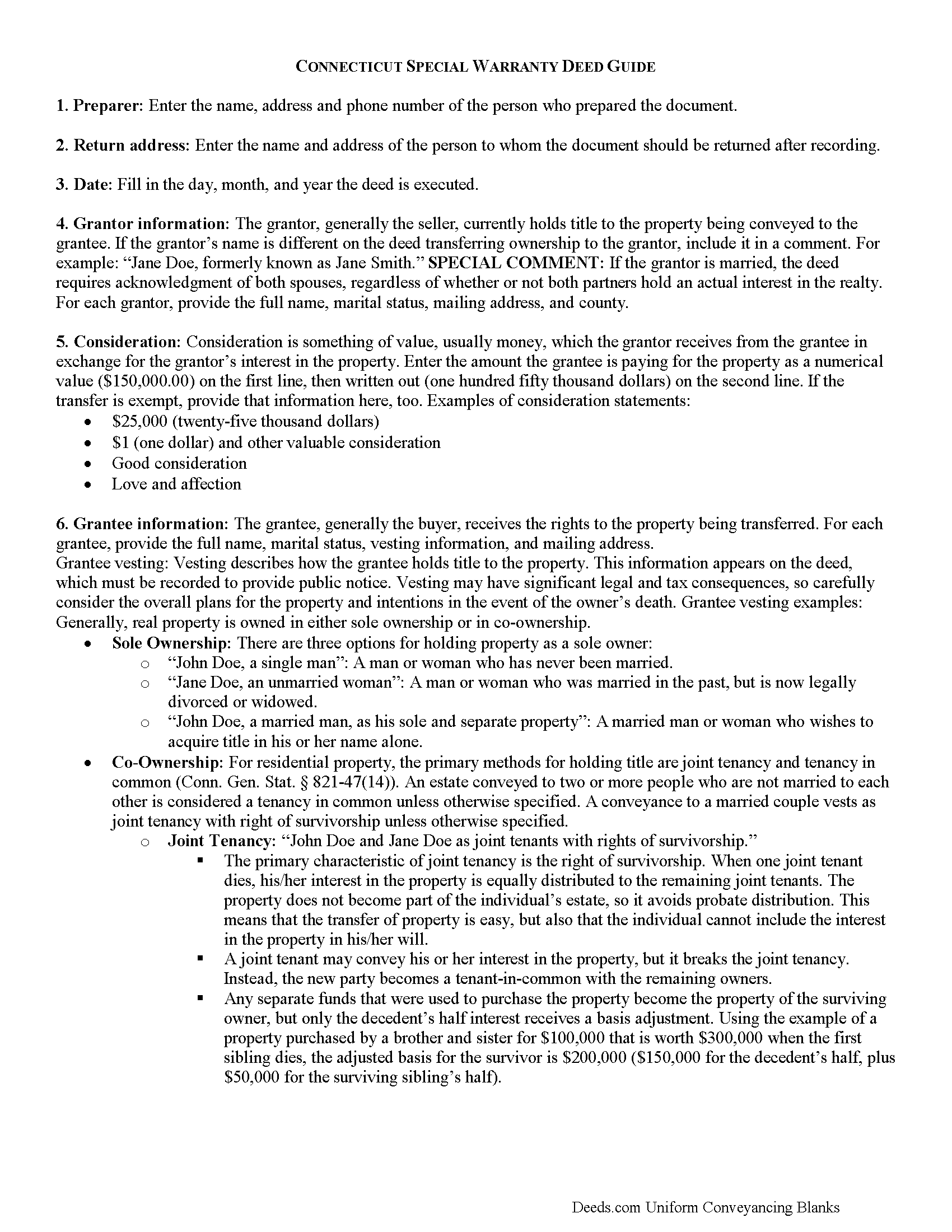 Fairfield County Special Warranty Deed Guide