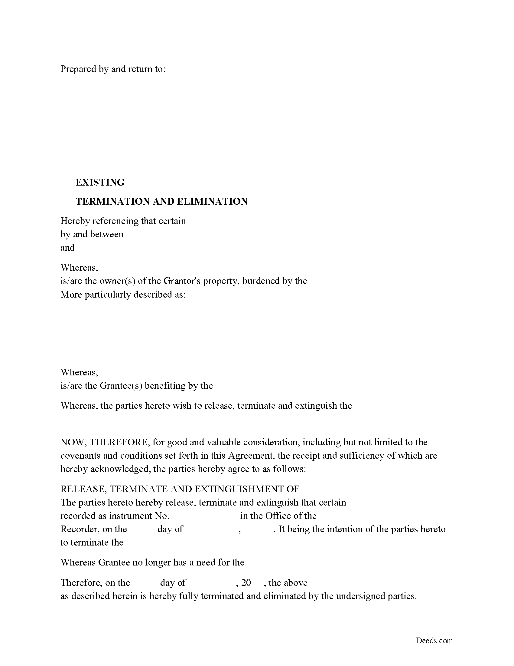Fairfield County Release of Easement, Right of Way Form