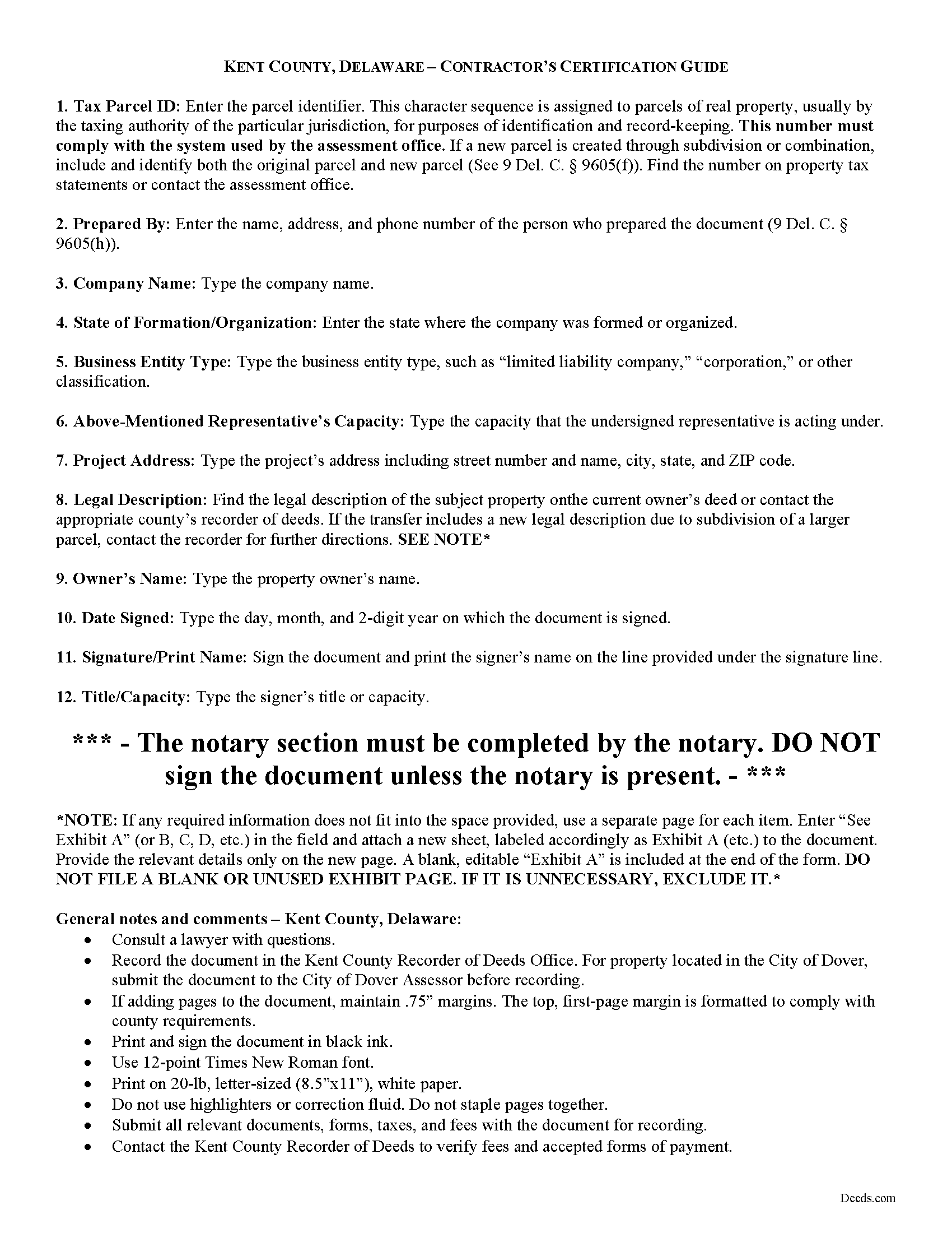 Kent County Contractor Certification of Payment Guide