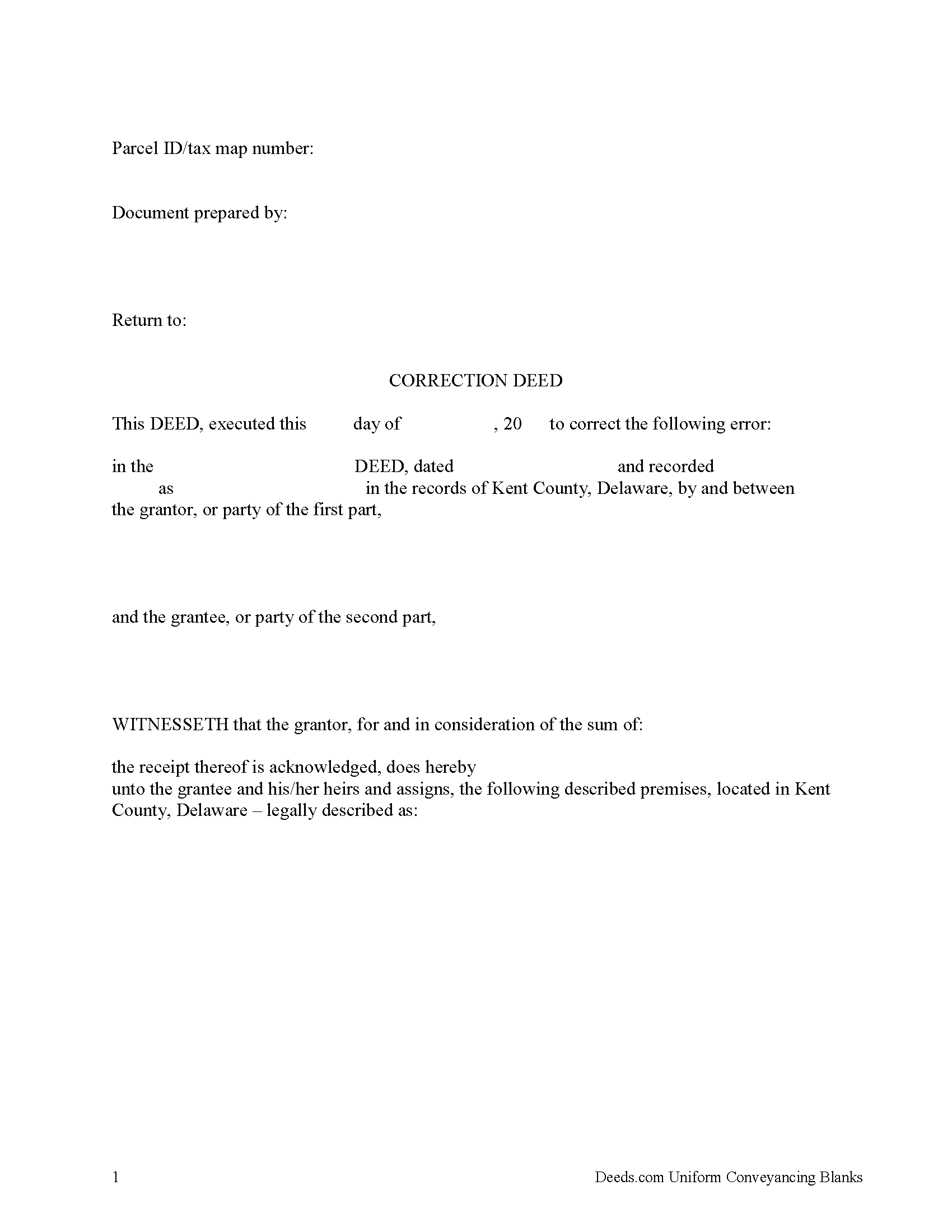 Correction Deed Form