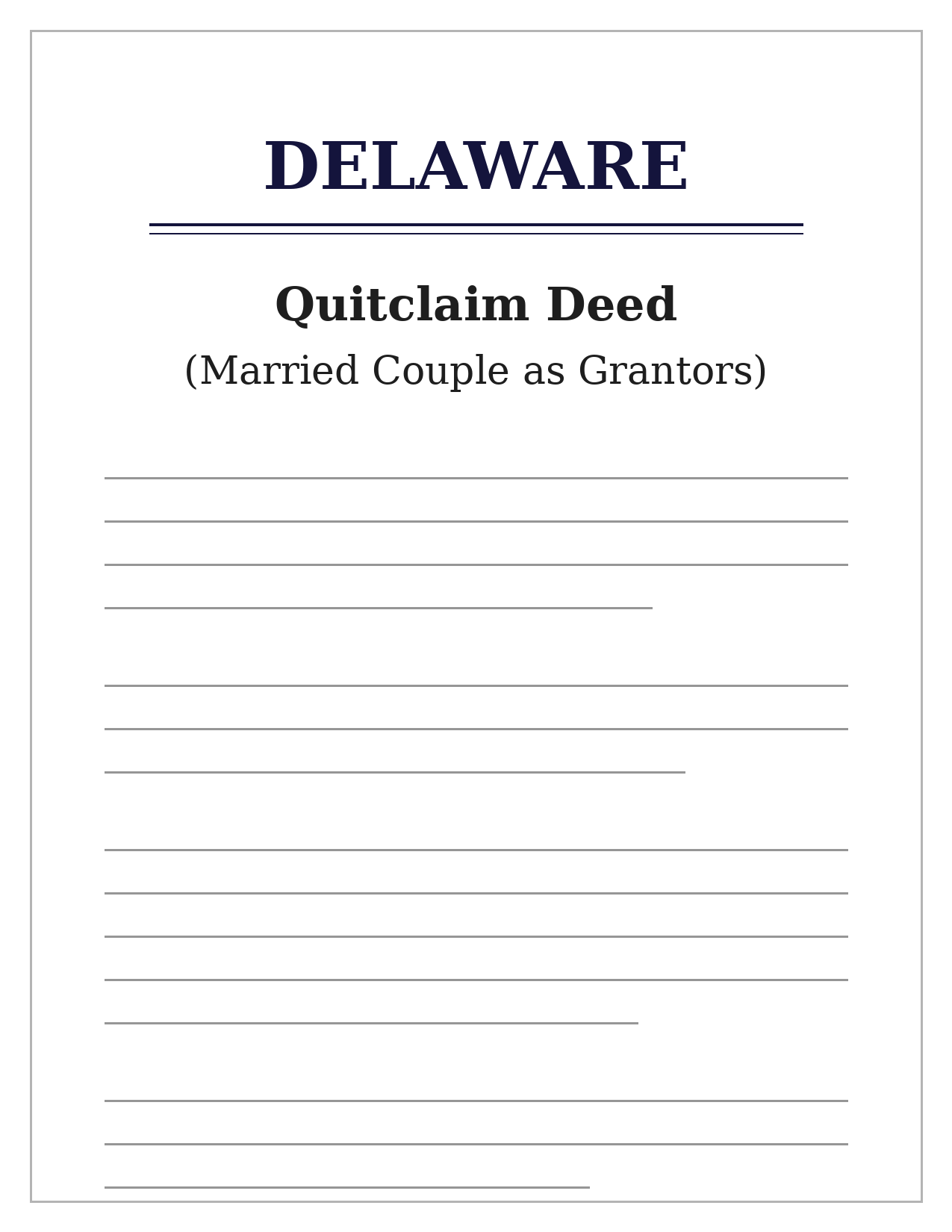 Delaware Quitclaim Deed (Married Couple as Grantors)