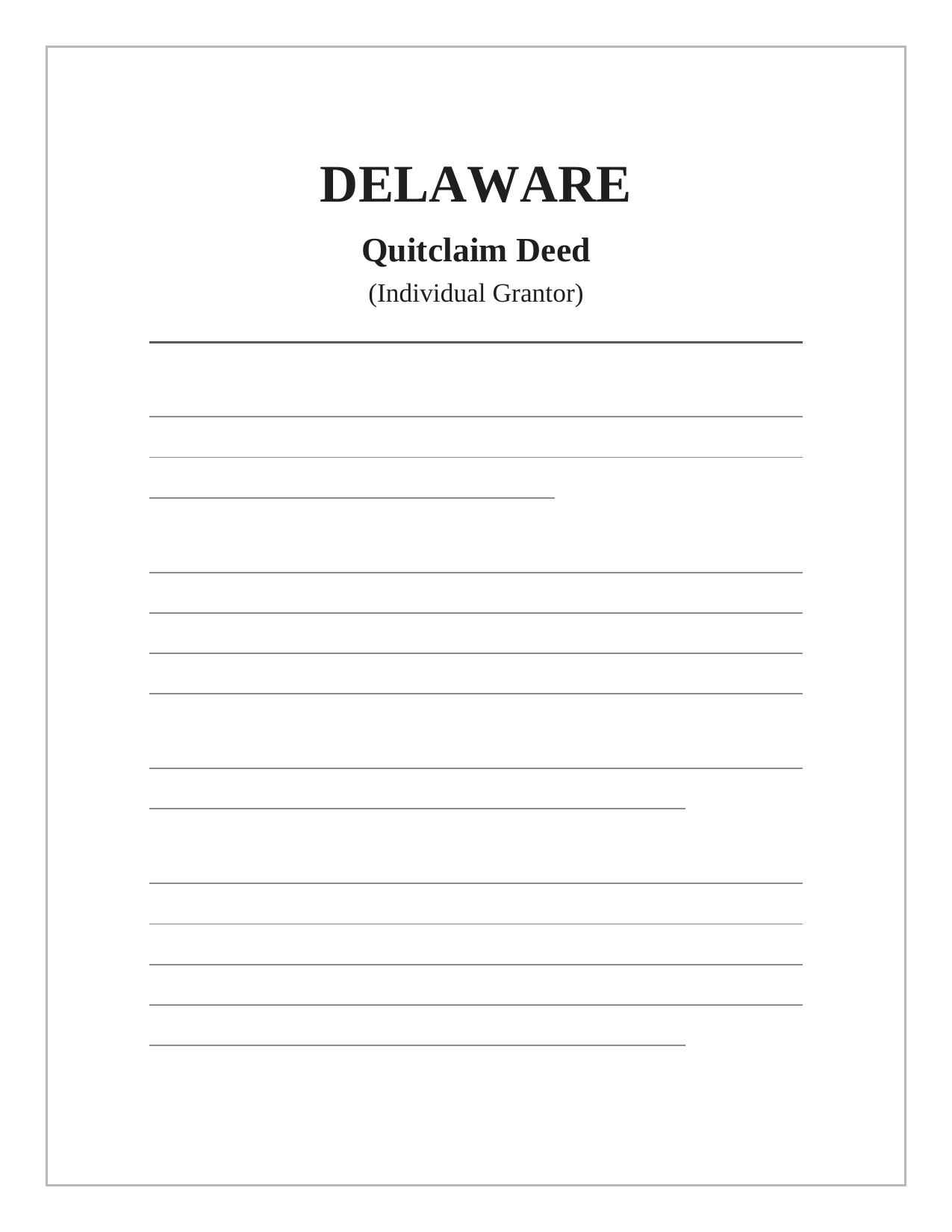 Delaware Quitclaim Deed