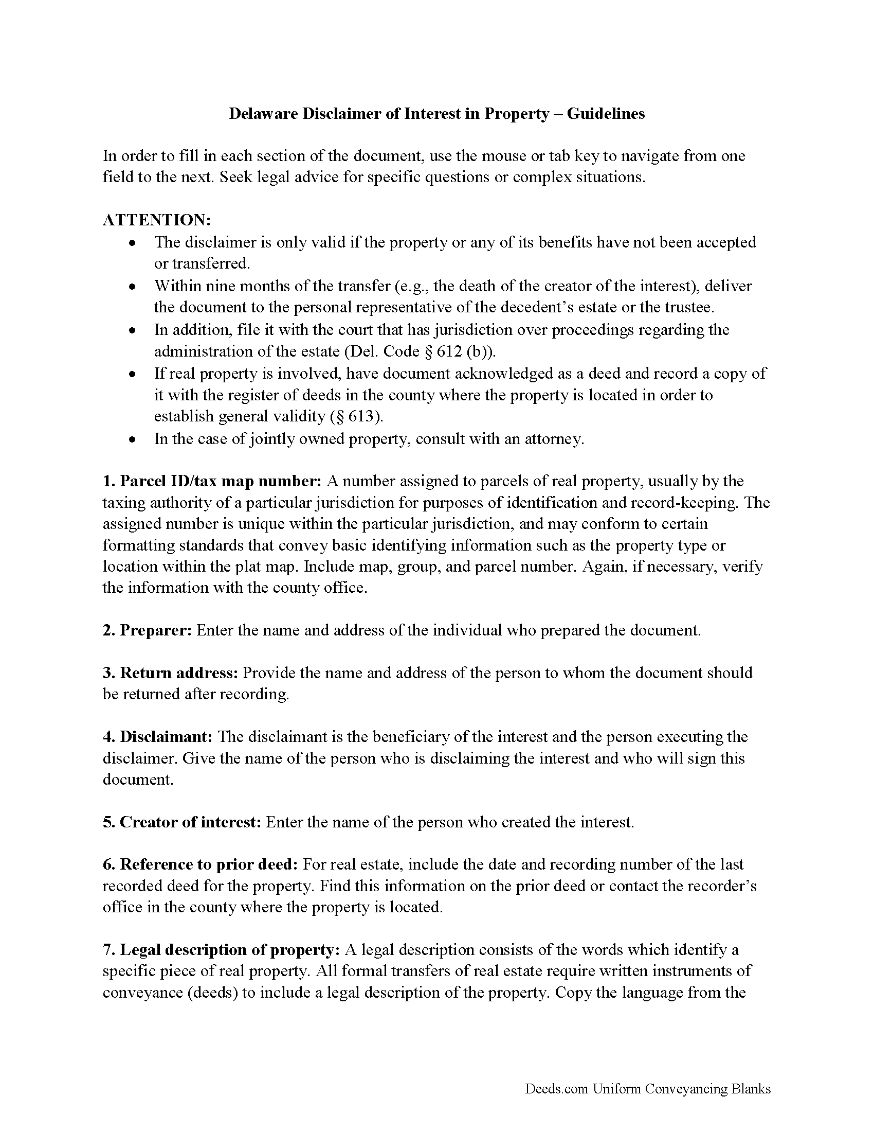Kent County Disclaimer of Interest Guide