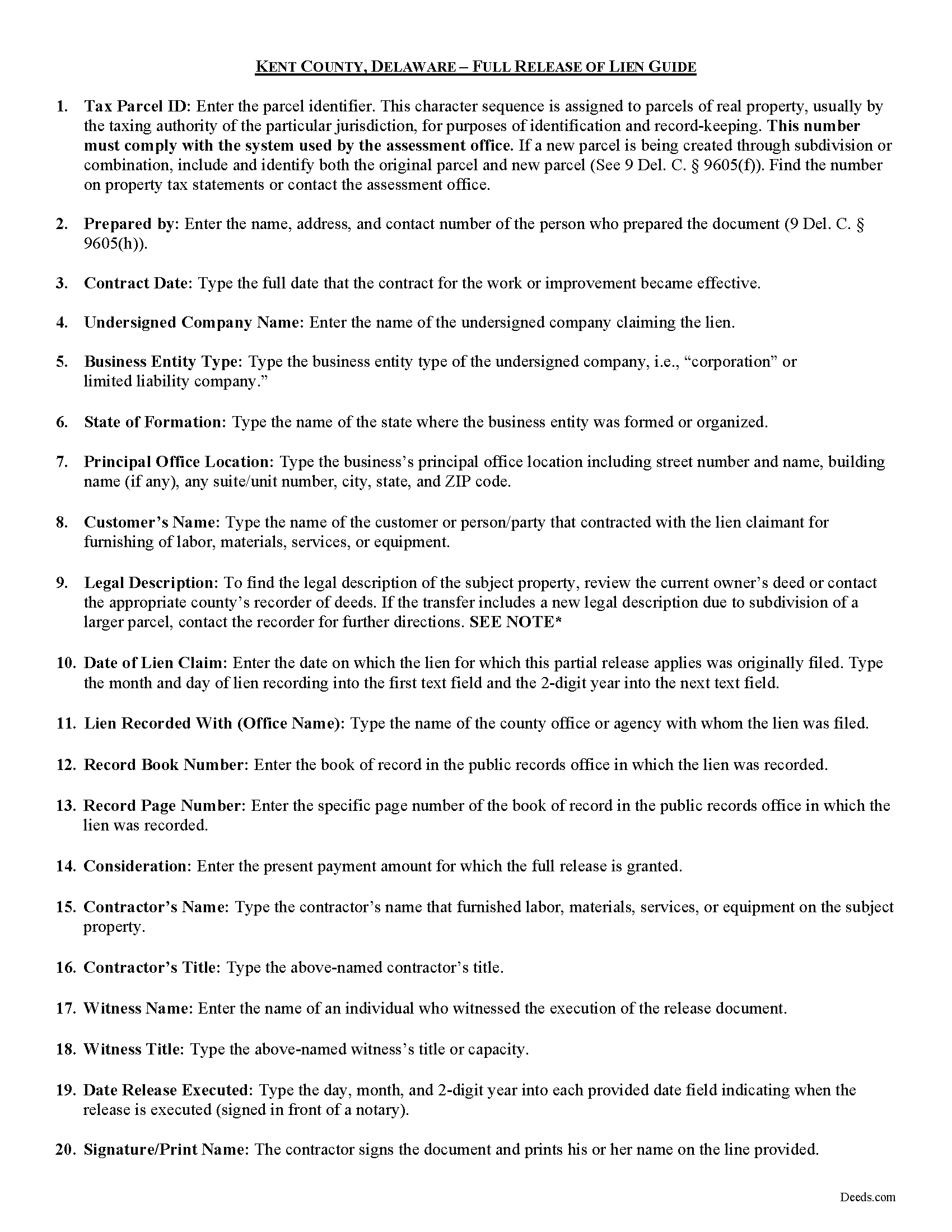 Kent County Lien Release Guide