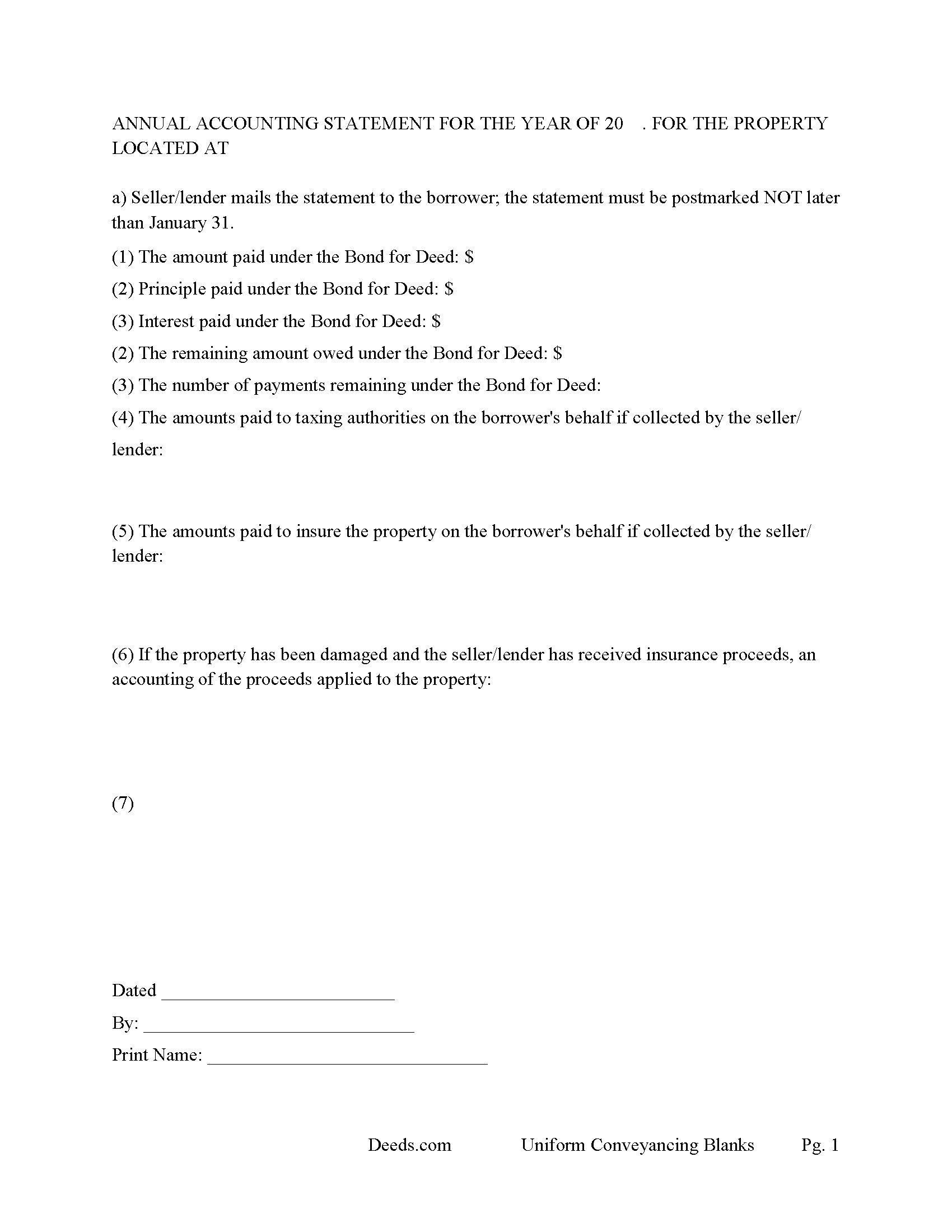 Annual Accounting Statement Form