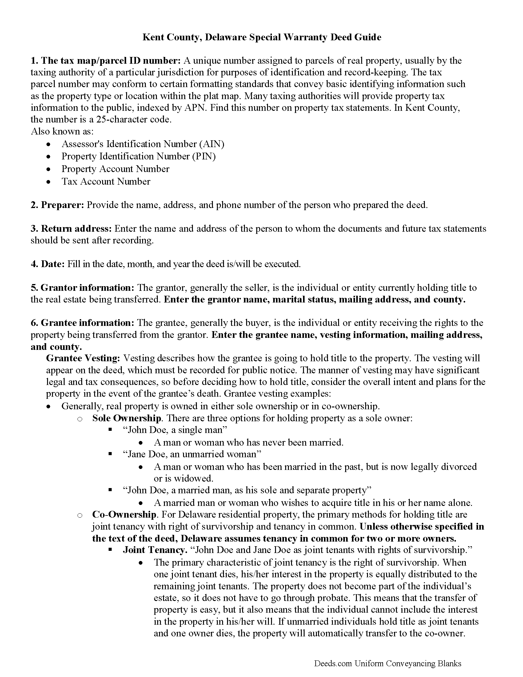 Kent County Special Warranty Deed Guide