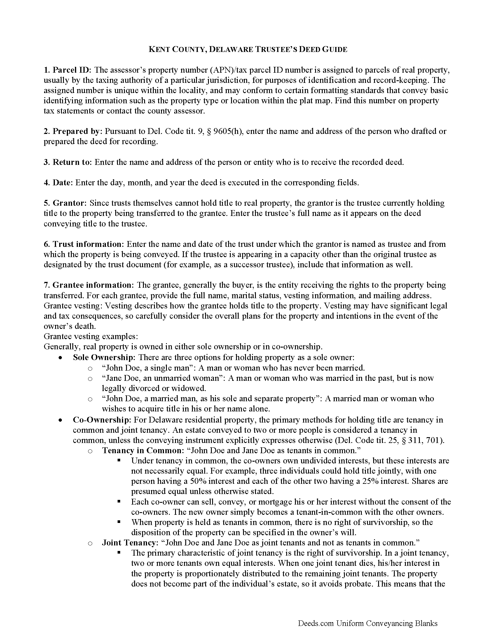 Kent County Trustee Deed Guide