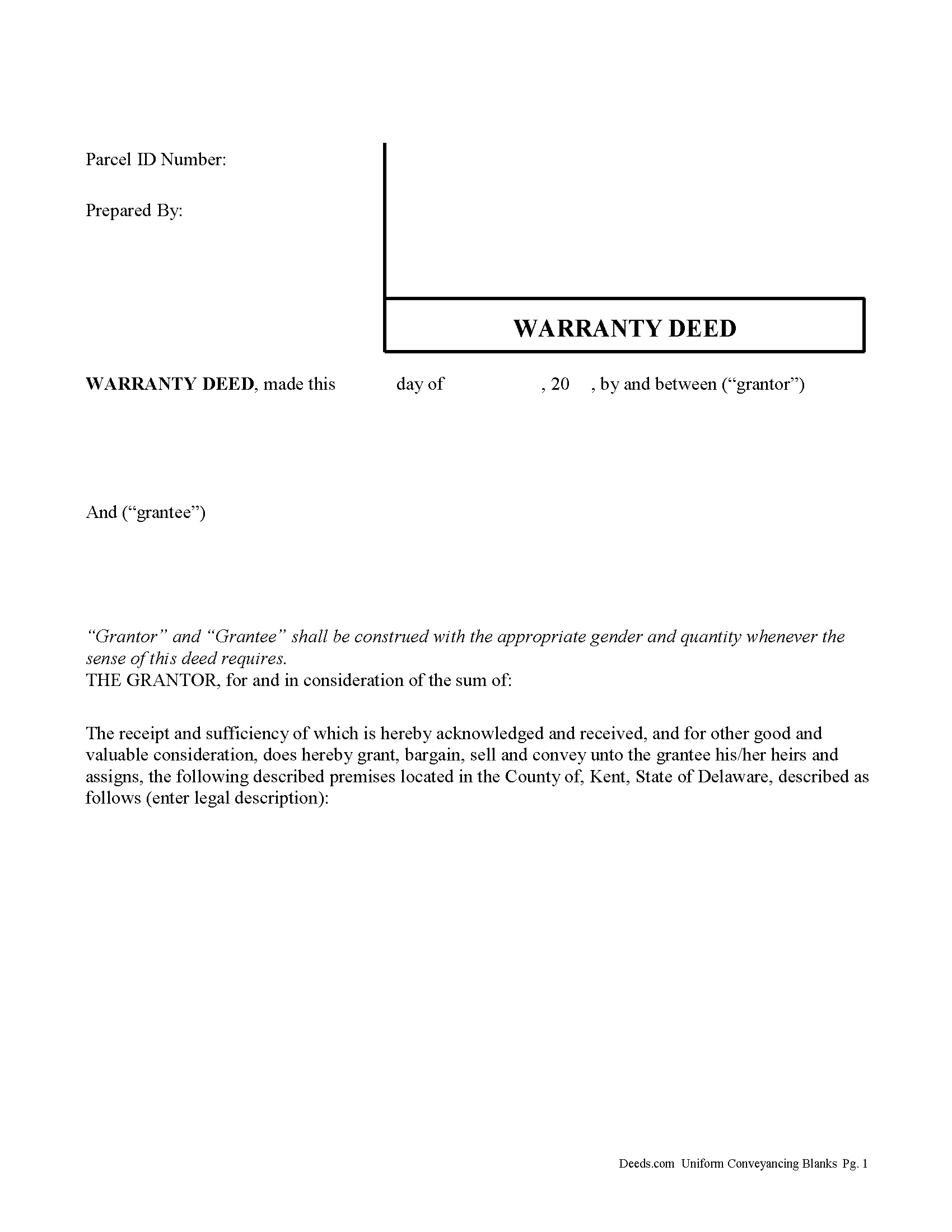 Warranty Deed Form