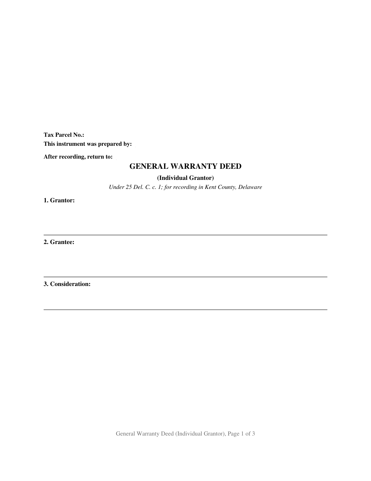 Kent County Kent County Warranty Deed Form