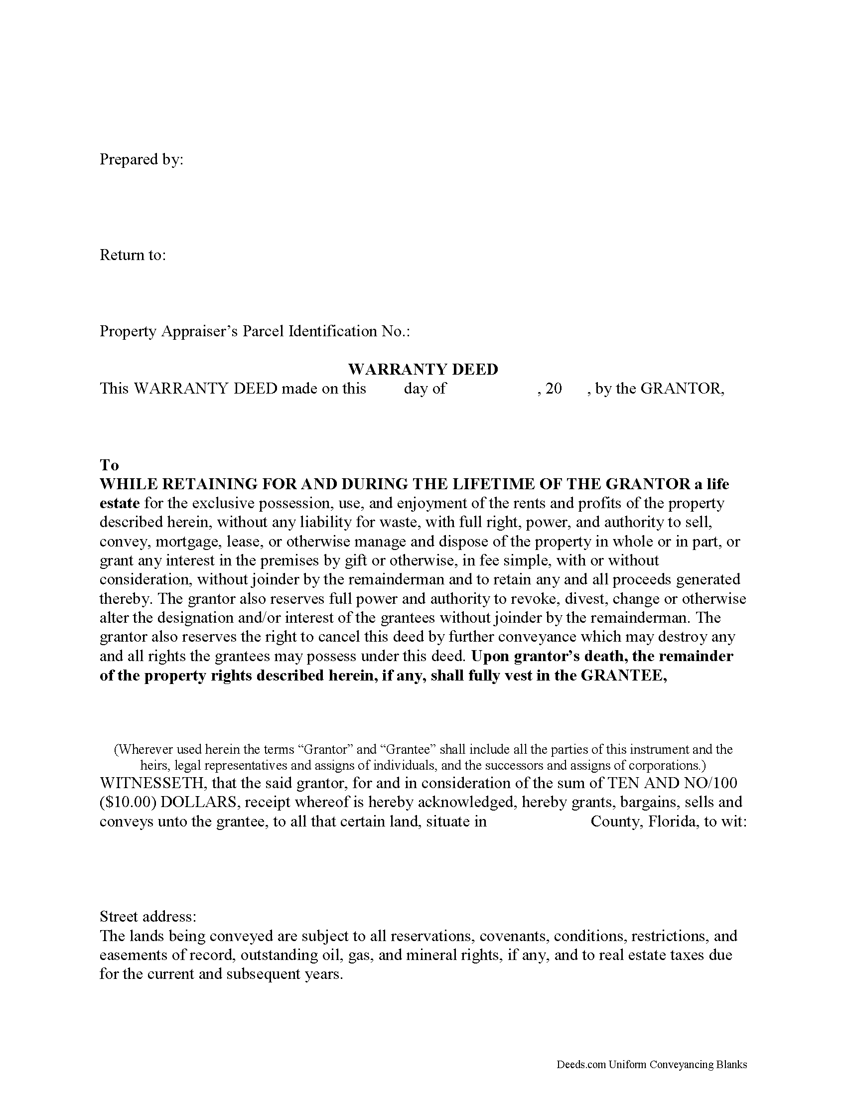 Florida Enhanced Life Estate Deed Ladybird Warranty Deed Forms Deeds florida-enhanced-life-estate-deed-ladybird-warranty-deed-forms-deeds