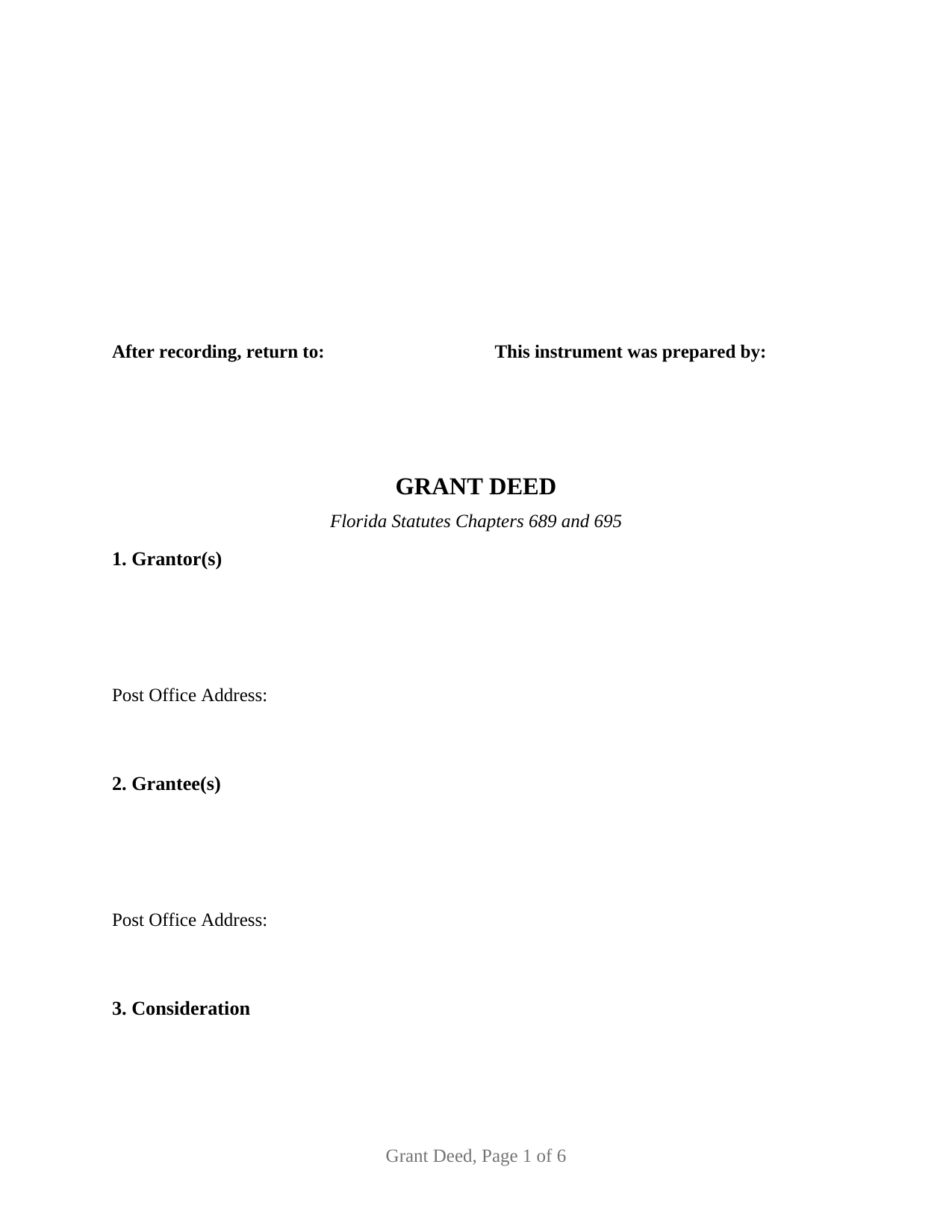 Taylor County Grant Deed Form