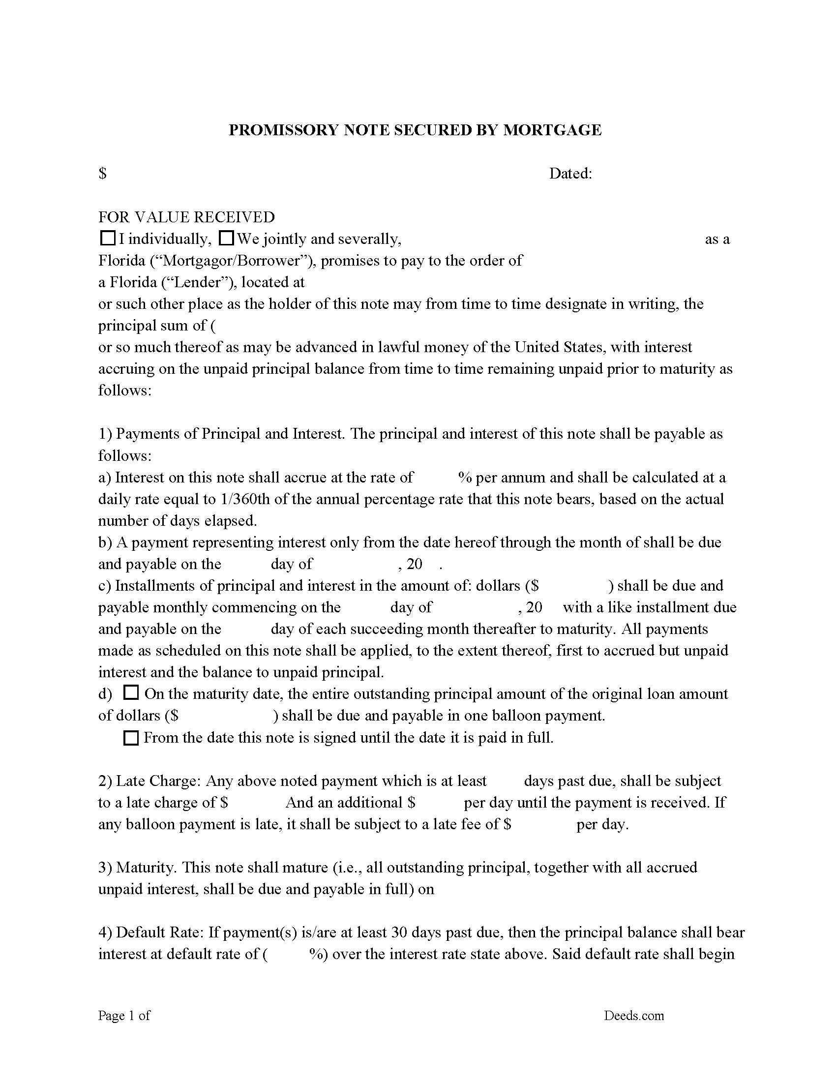 Promissory Note Form