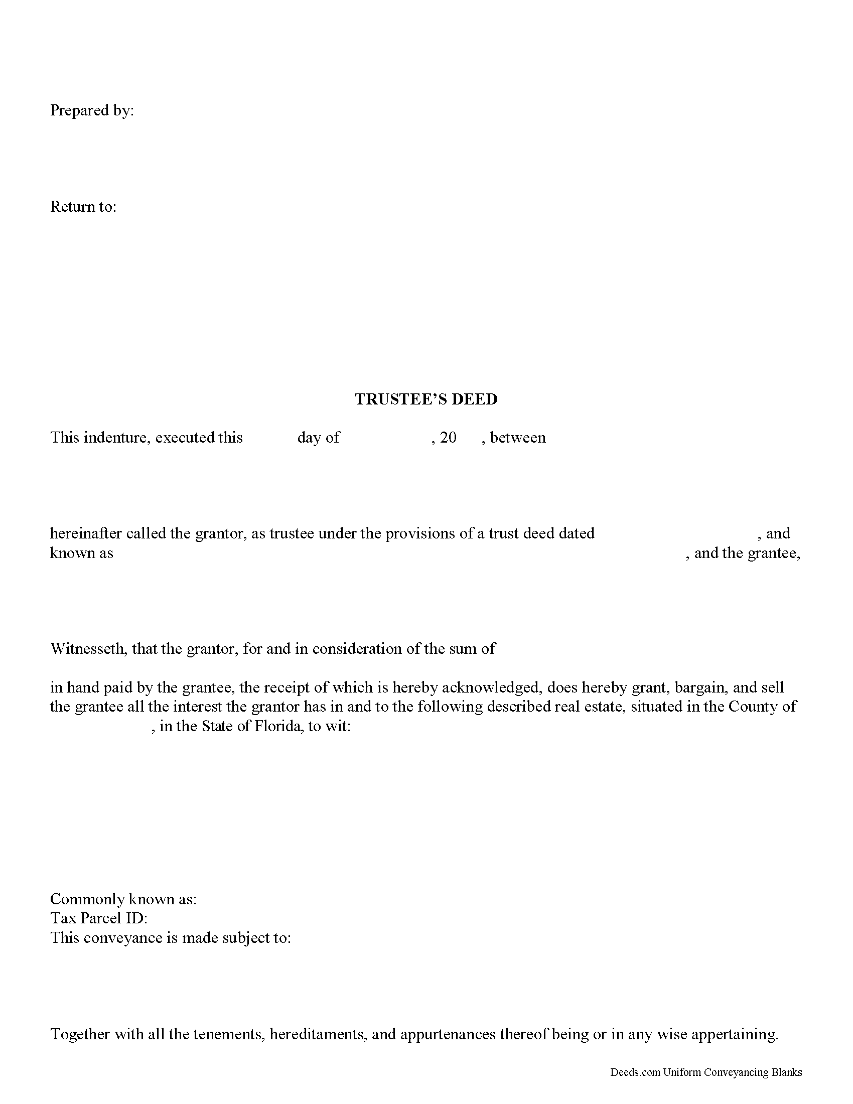 Walton County Trustees Deed Form