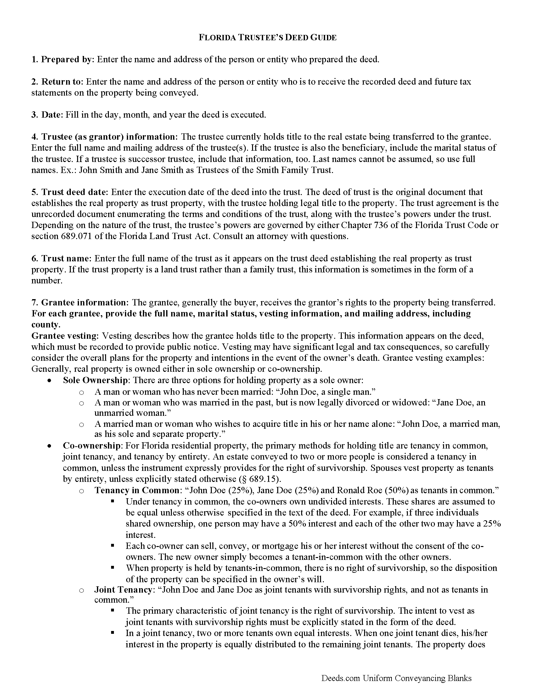 Walton County Trustees Deed Guide