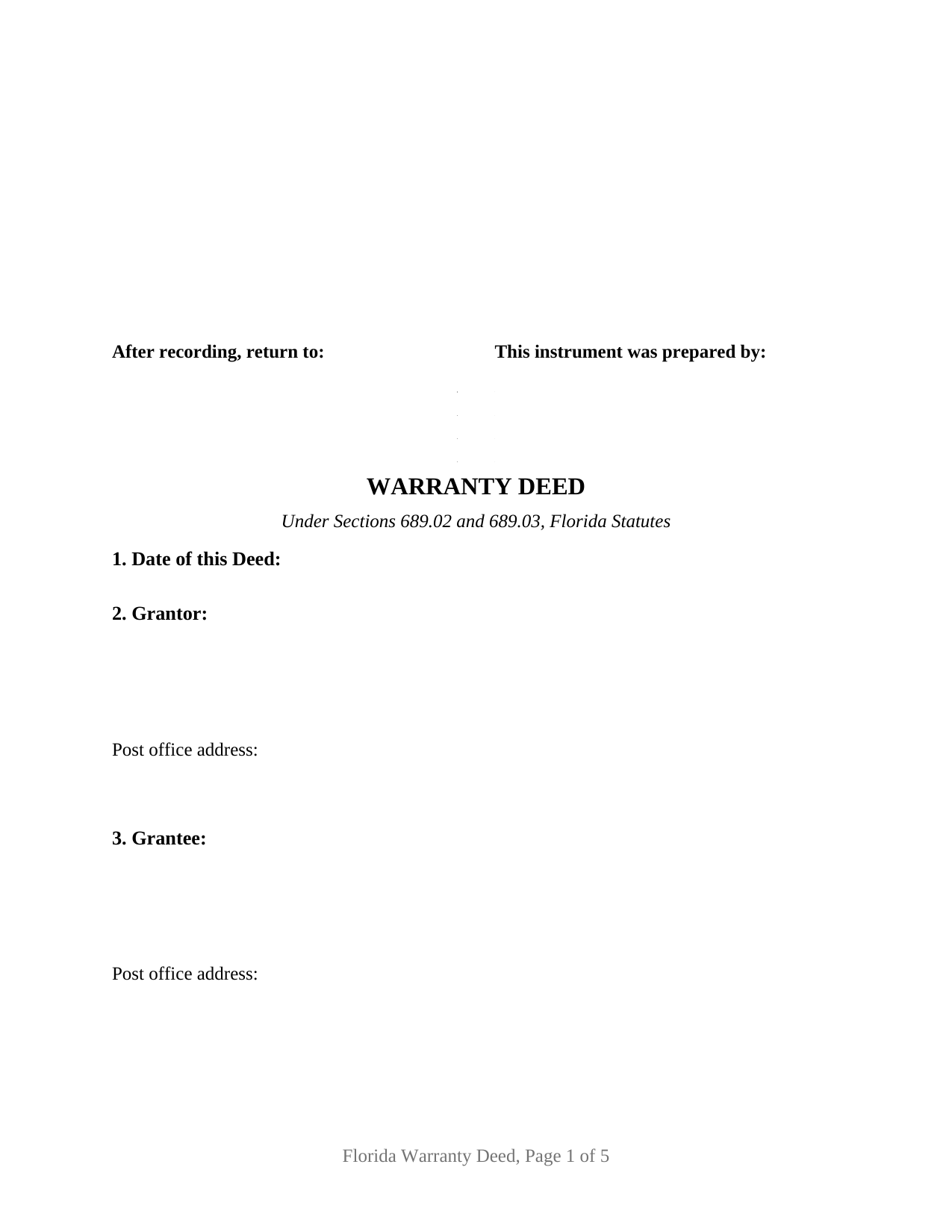 Sumter County Warranty Deed Form