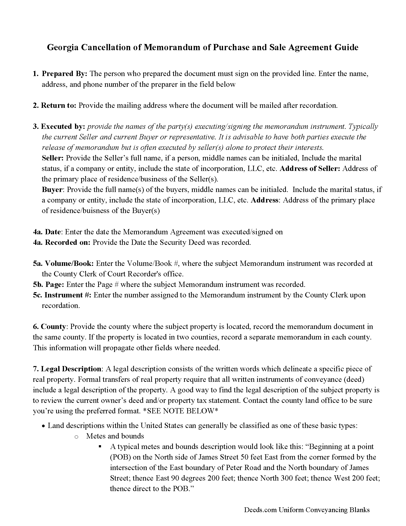 Bryan County Full Release of Memorandum of Purchase and Sale Agreement Guide