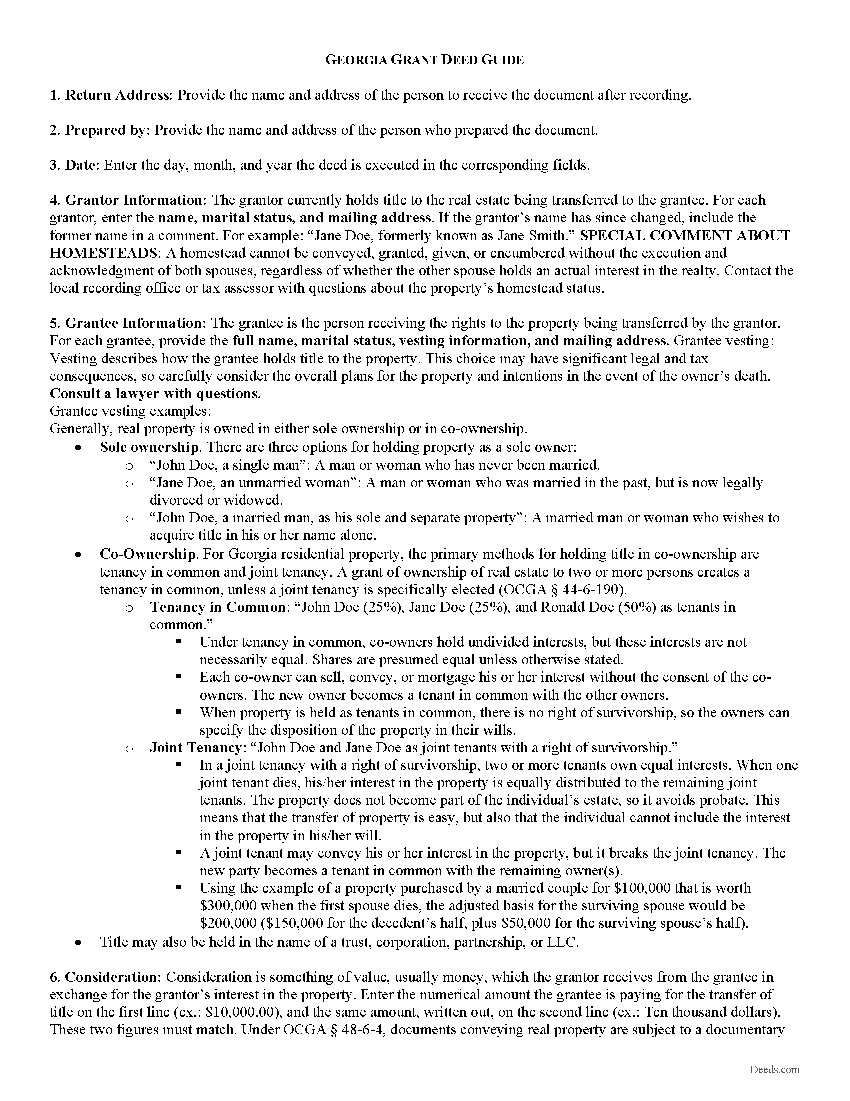 Irwin County Grant Deed Guide