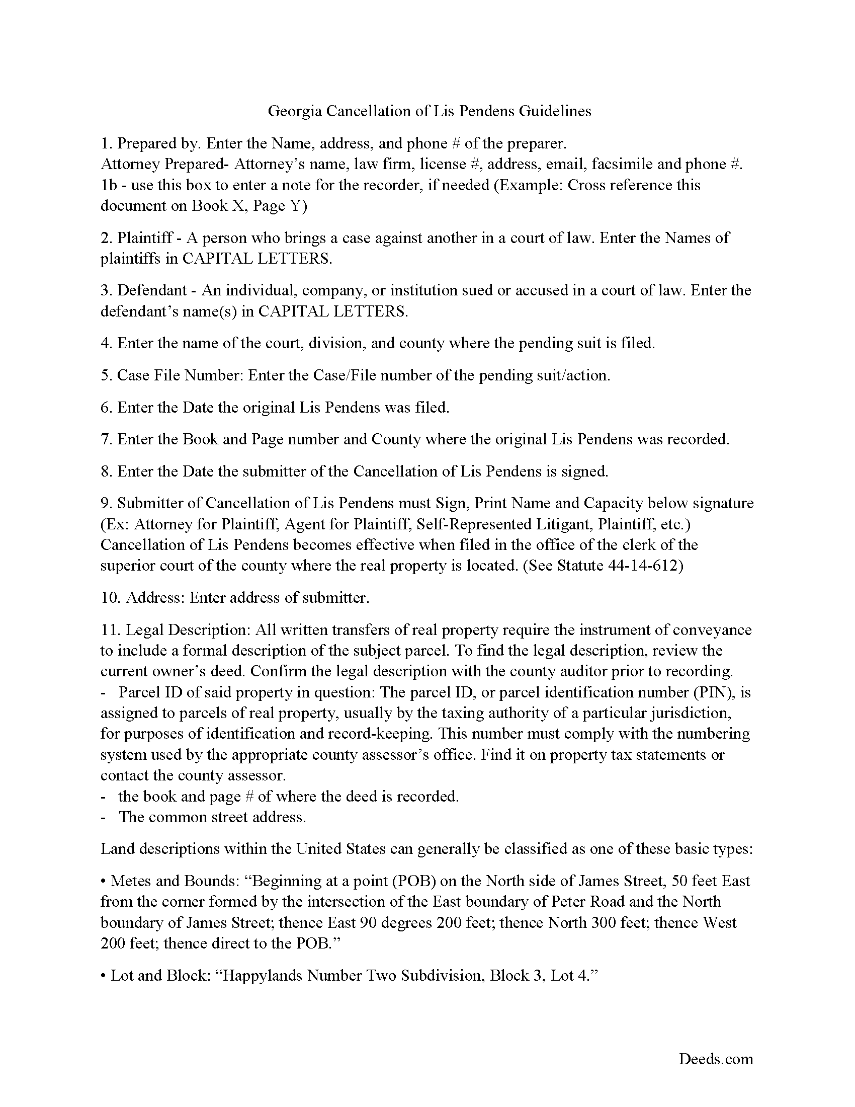 Bryan County Lis Pendens Discharge Guide