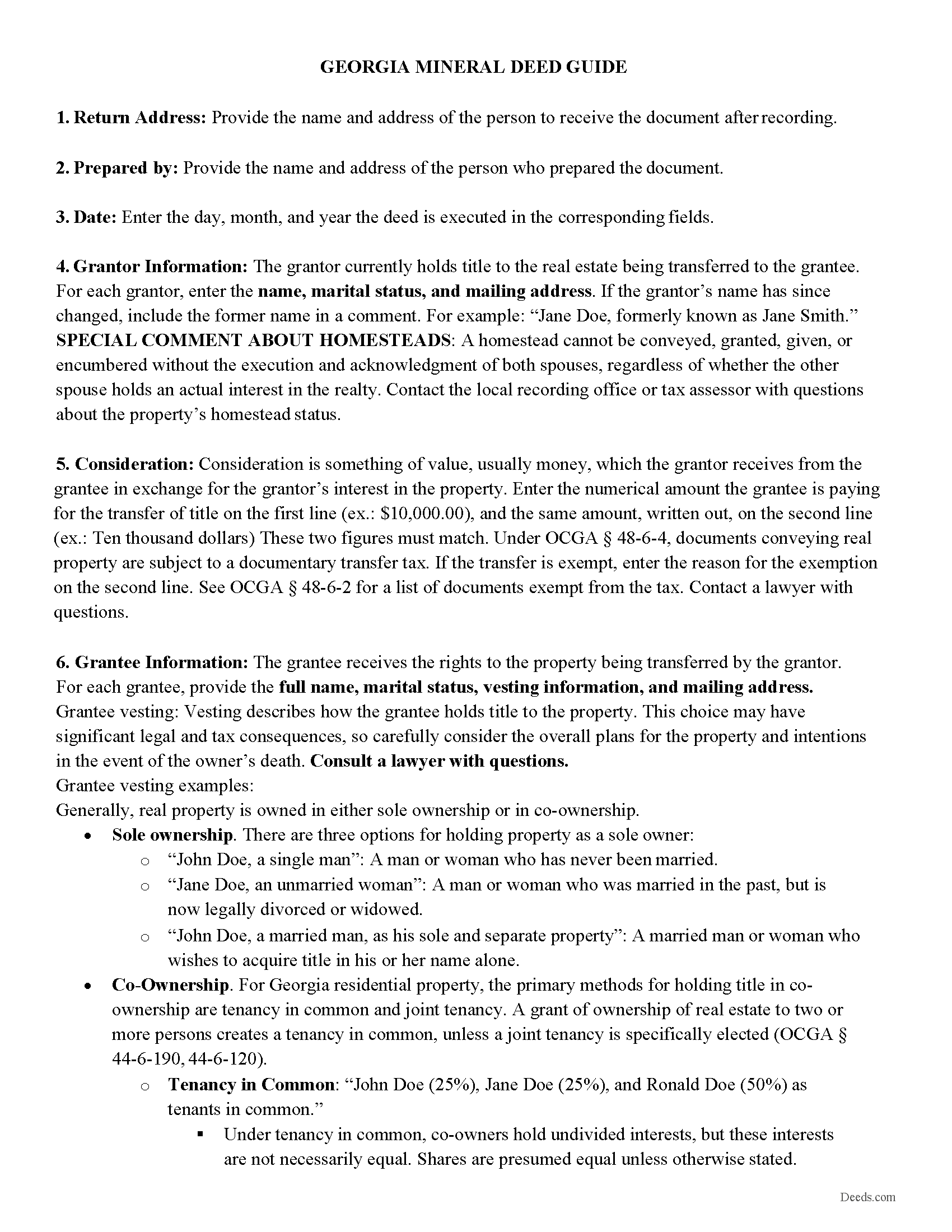 Bryan County Mineral Deed Guide
