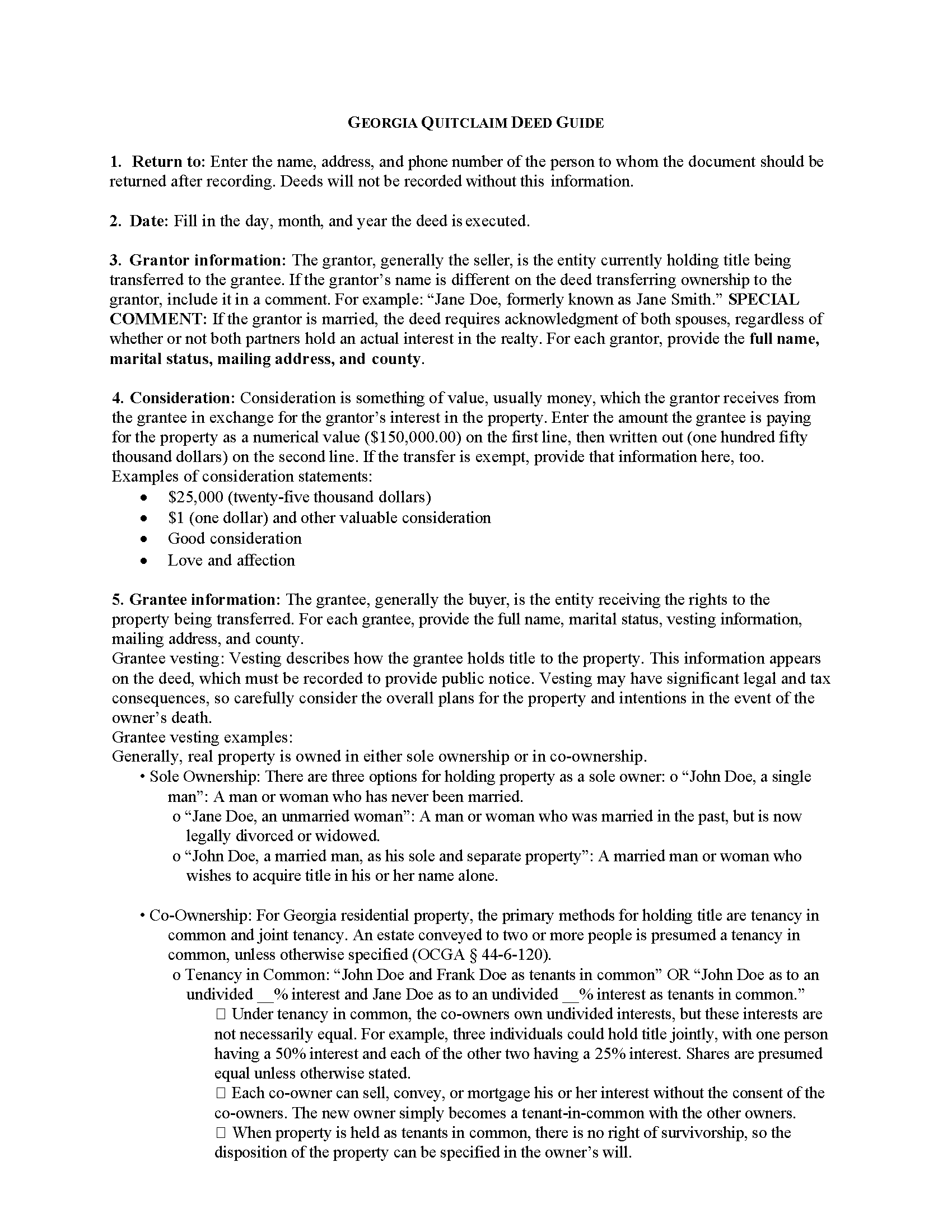 Walton County Quitclaim Deed Guide