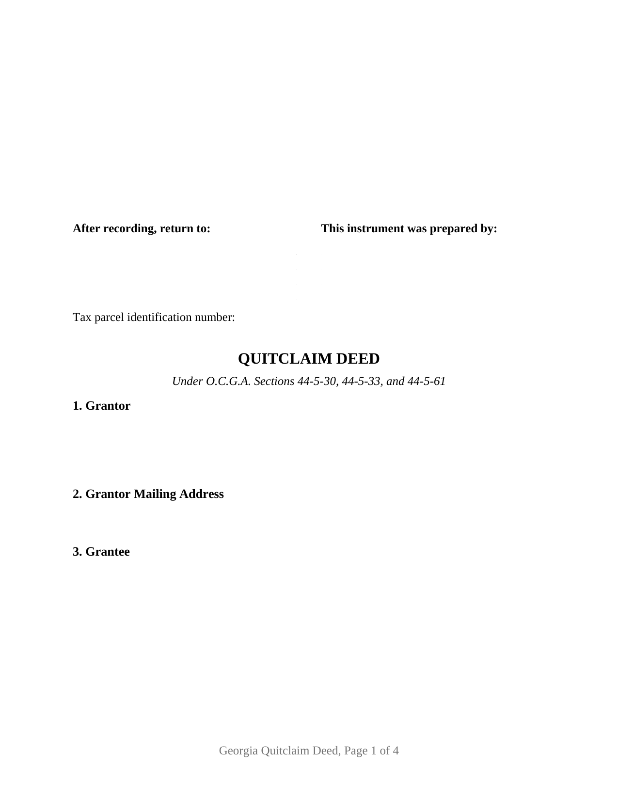 Fulton County Quitclaim Deed Form