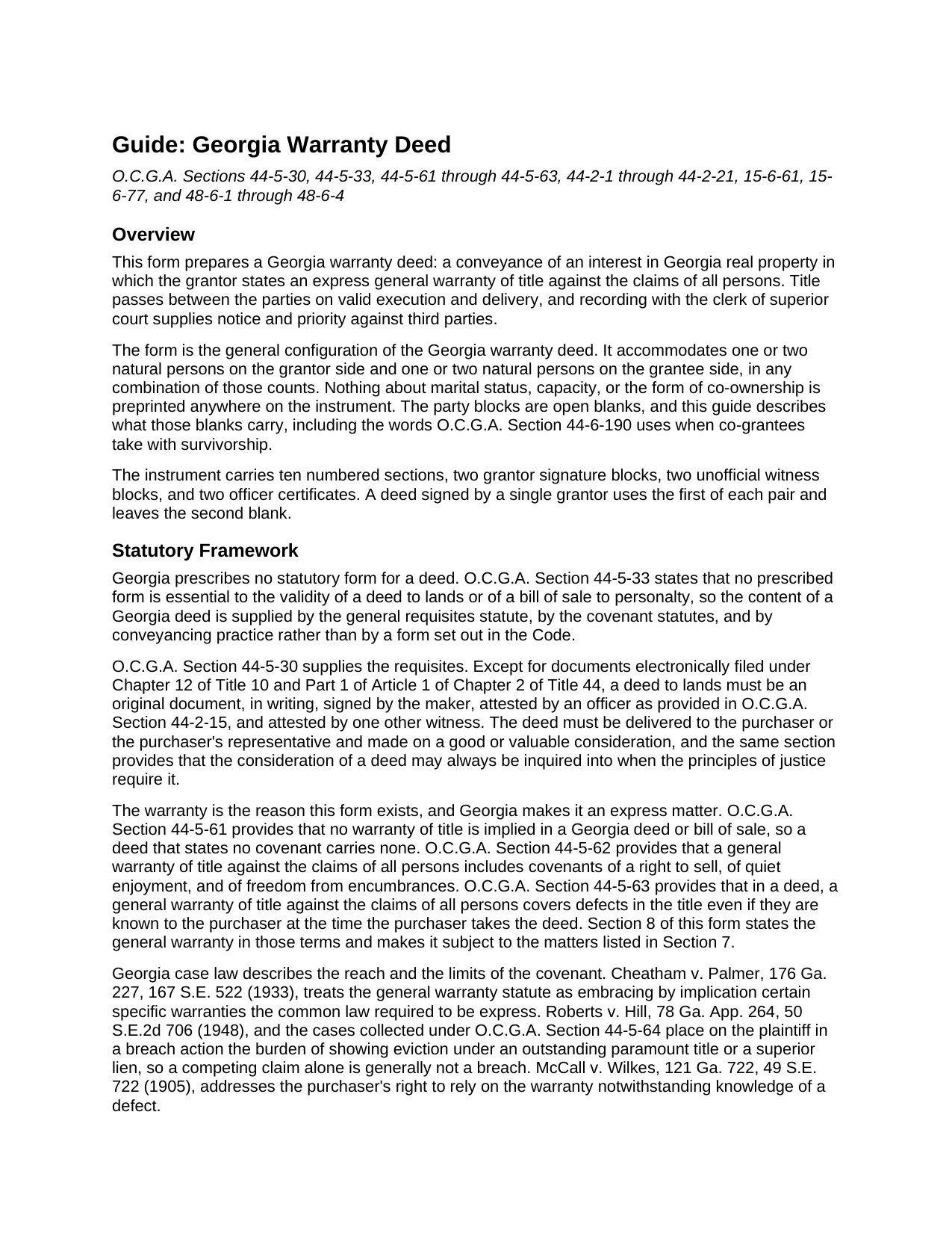 Gilmer County Warranty Deed Guide