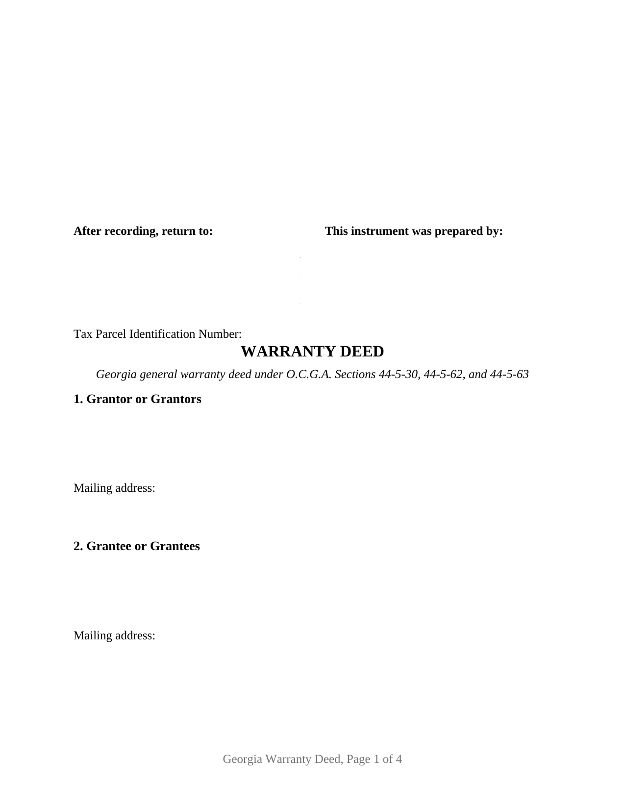 Gilmer County Warranty Deed Form