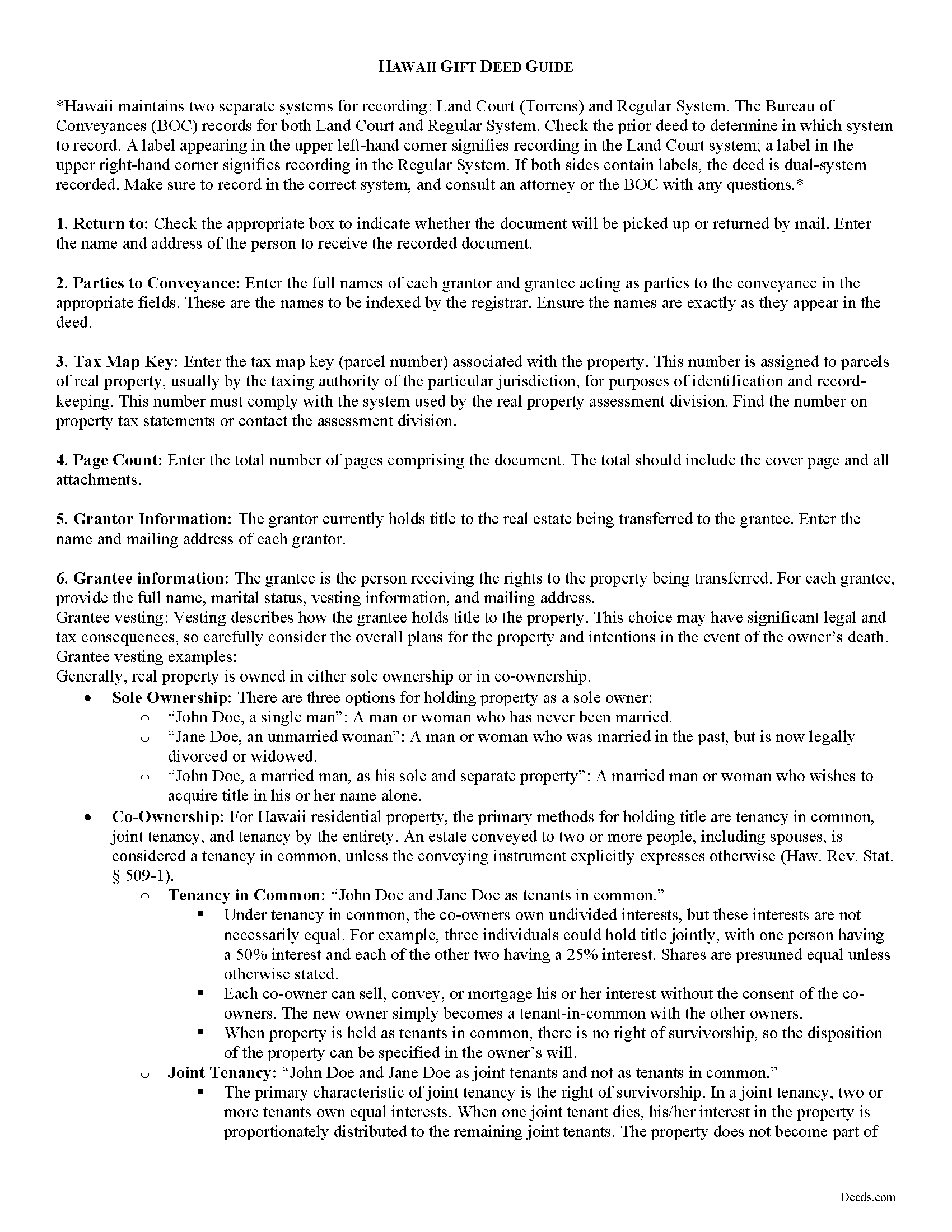 Maui County Gift Deed Guide