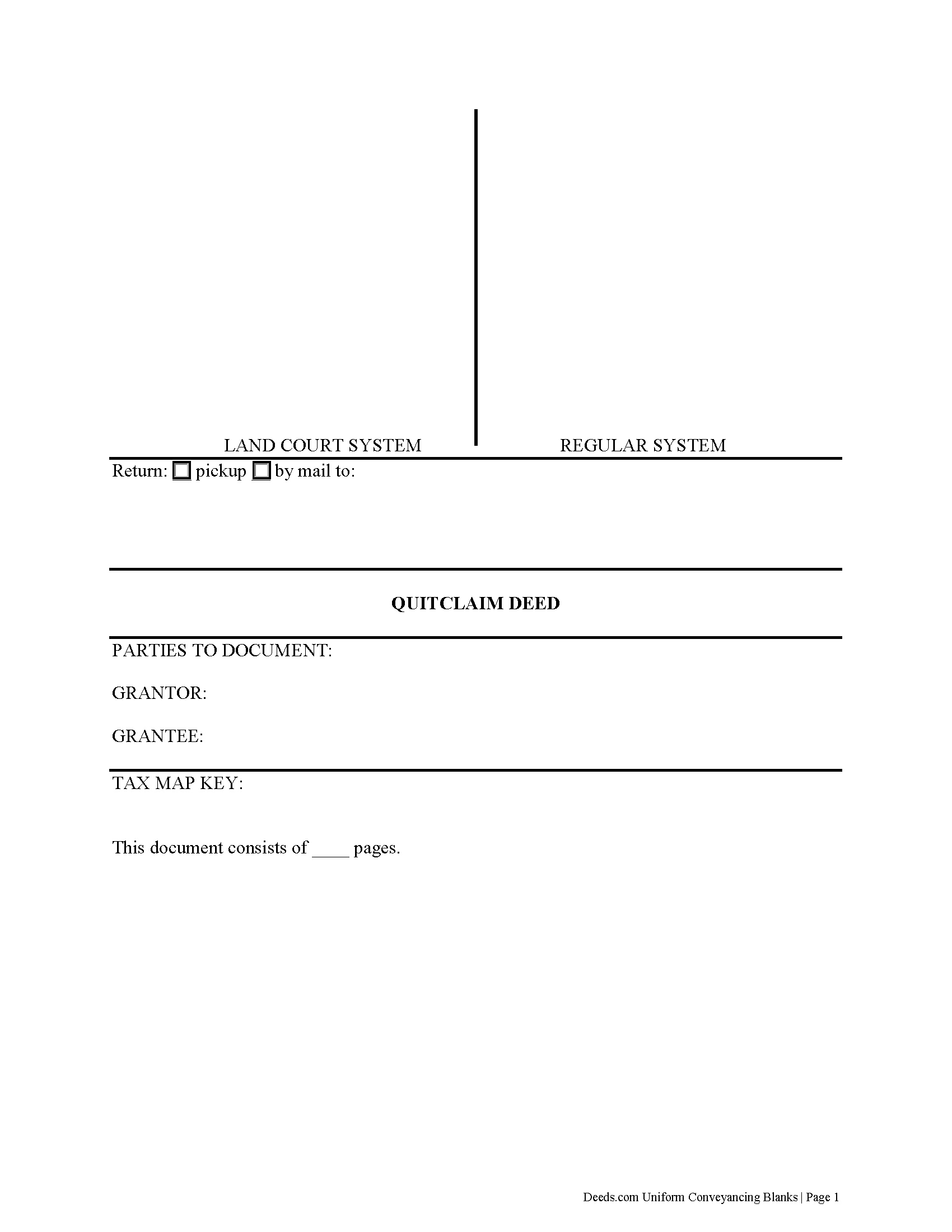 Quitclaim Deed Form