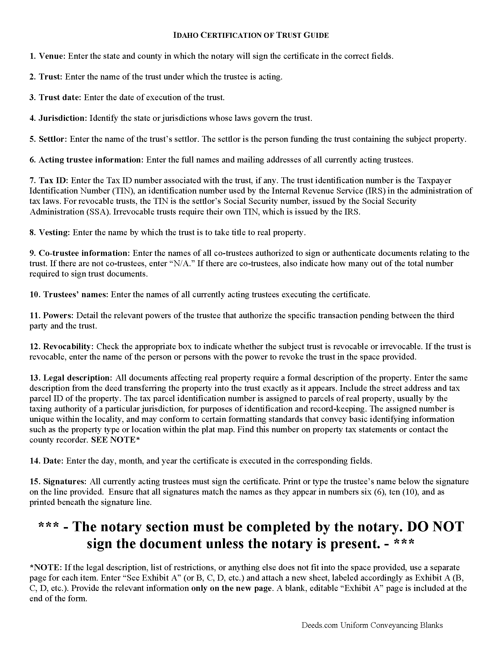 Clearwater County Certificate of Trust Guide