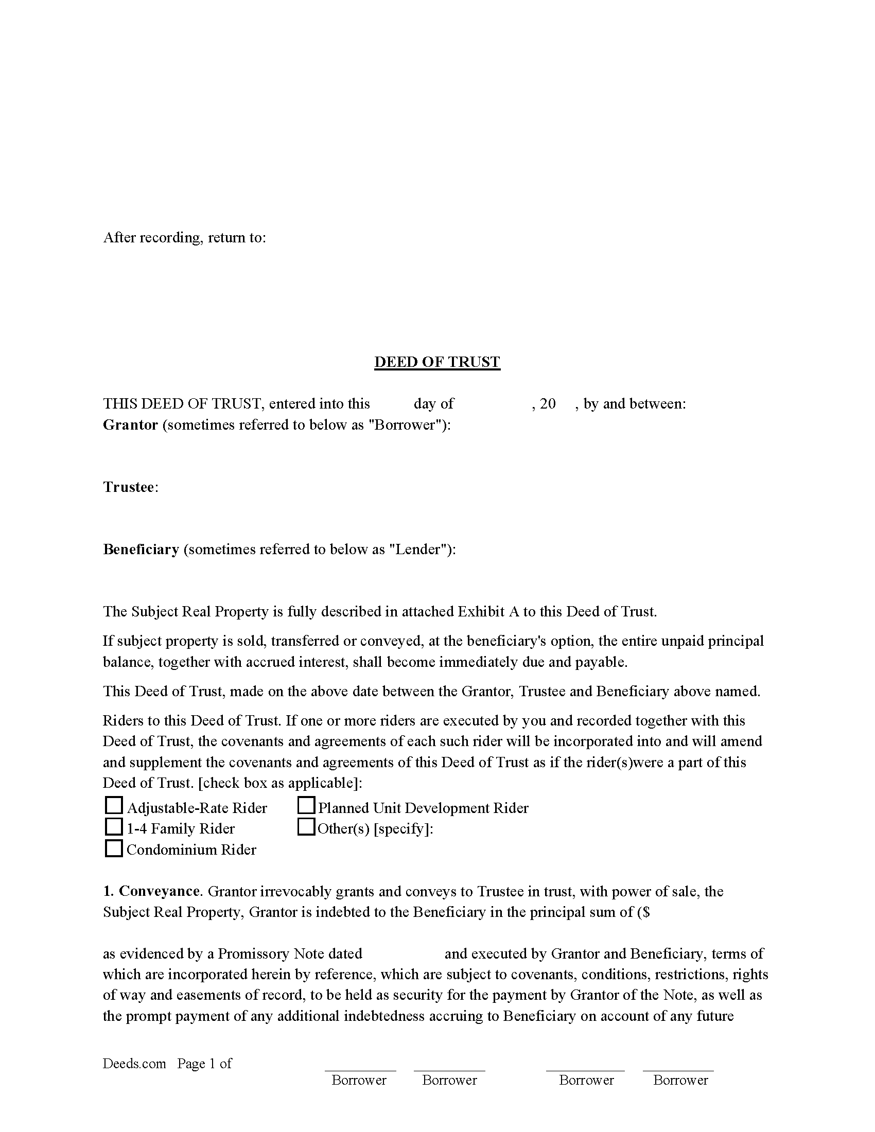 Deed of Trust Form