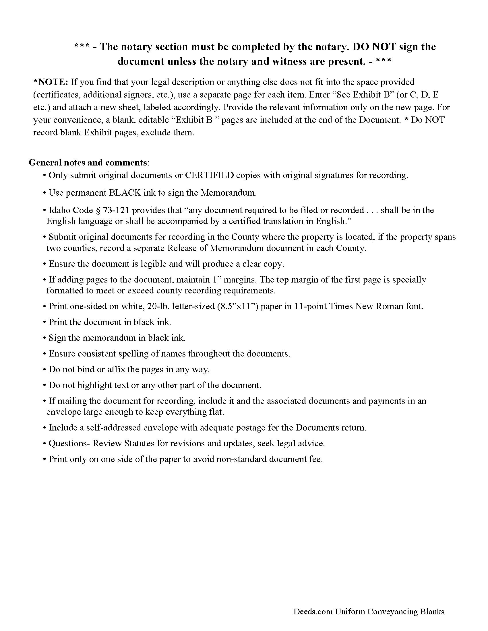 Bear Lake County Full Release of Memorandum of Contract Guide