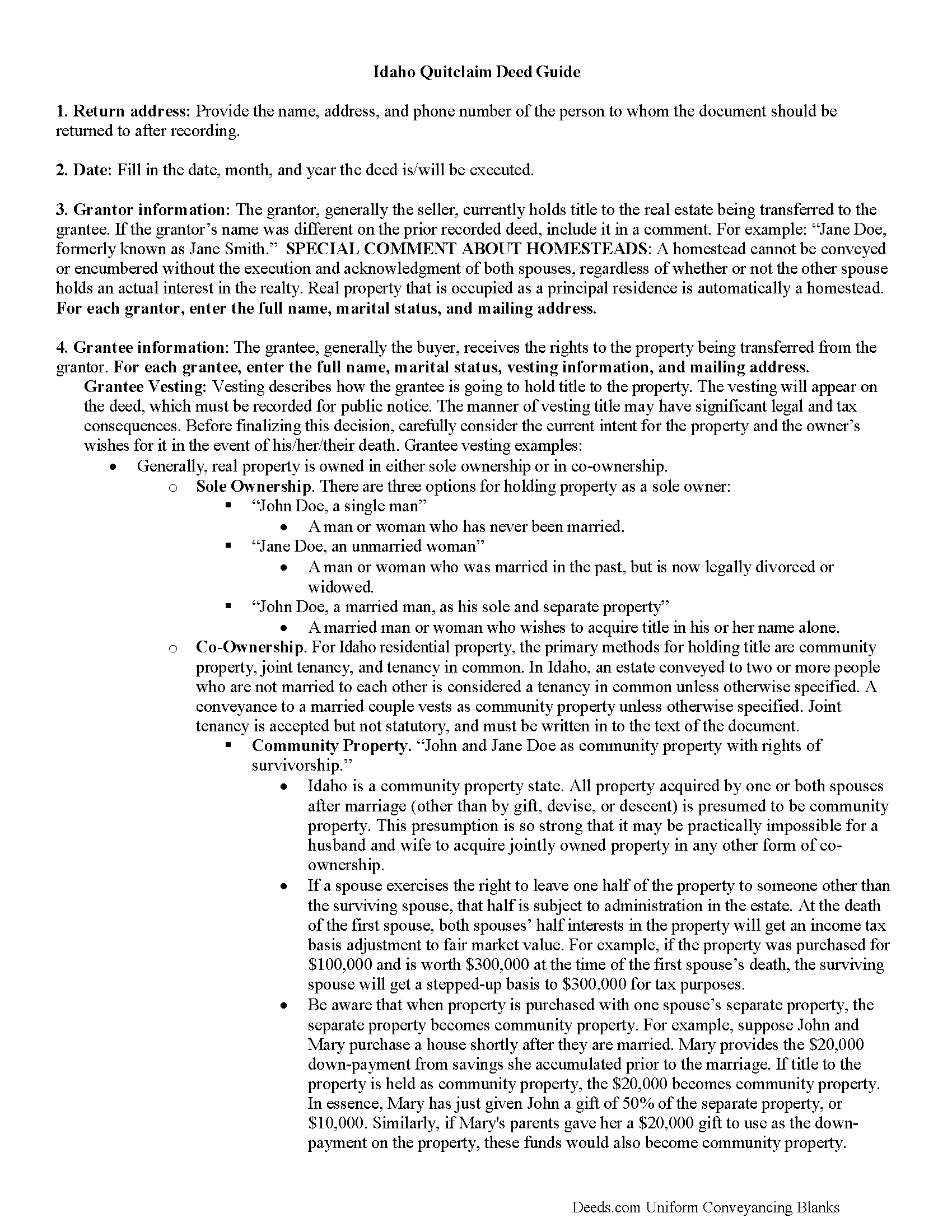 Bear Lake County Quitclaim Deed Guide