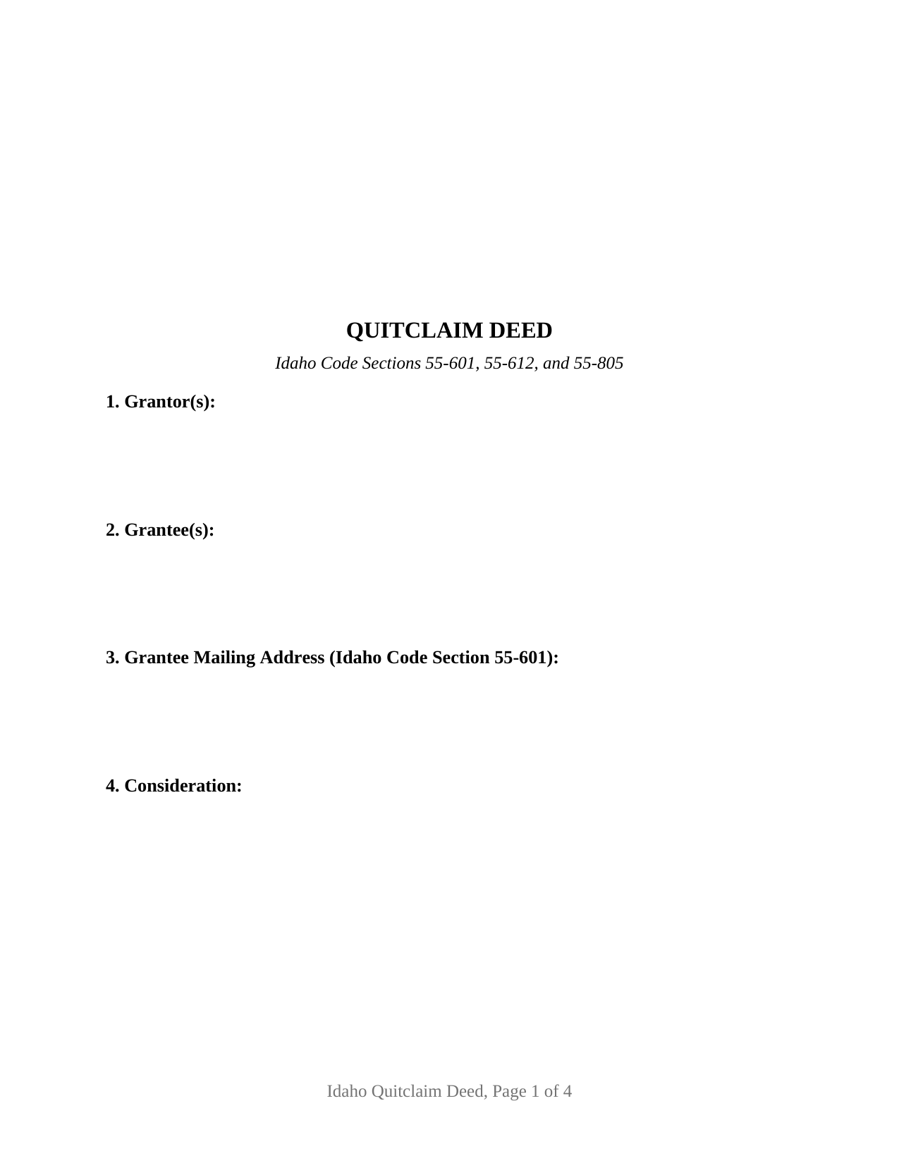 Franklin County Quitclaim Deed Form