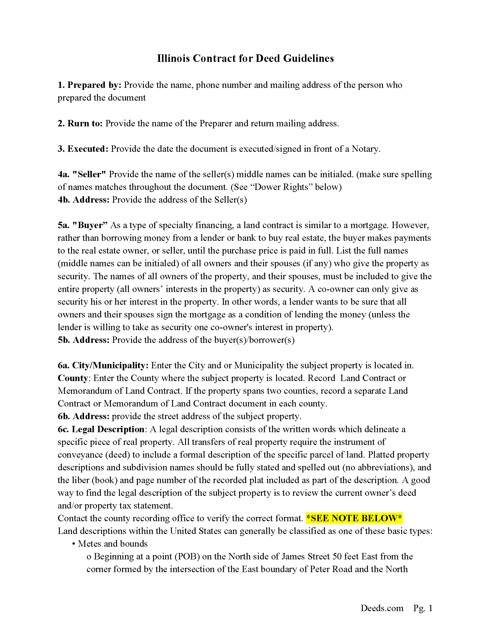 Cumberland County Contract for Deed Guide