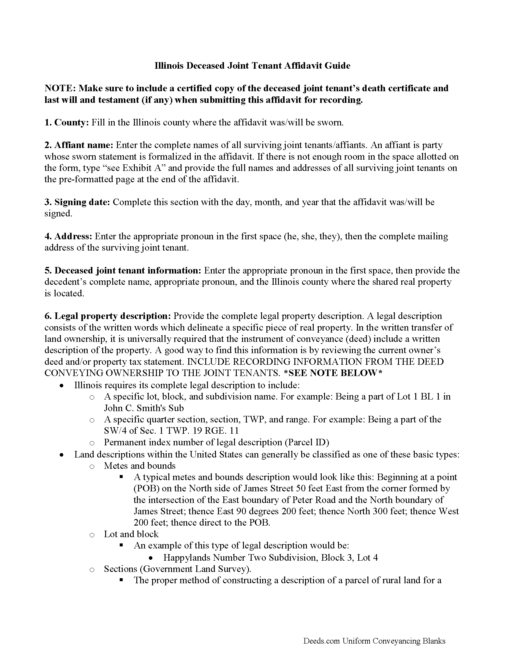 Pulaski County Joint Tenant Affidavit Guide
