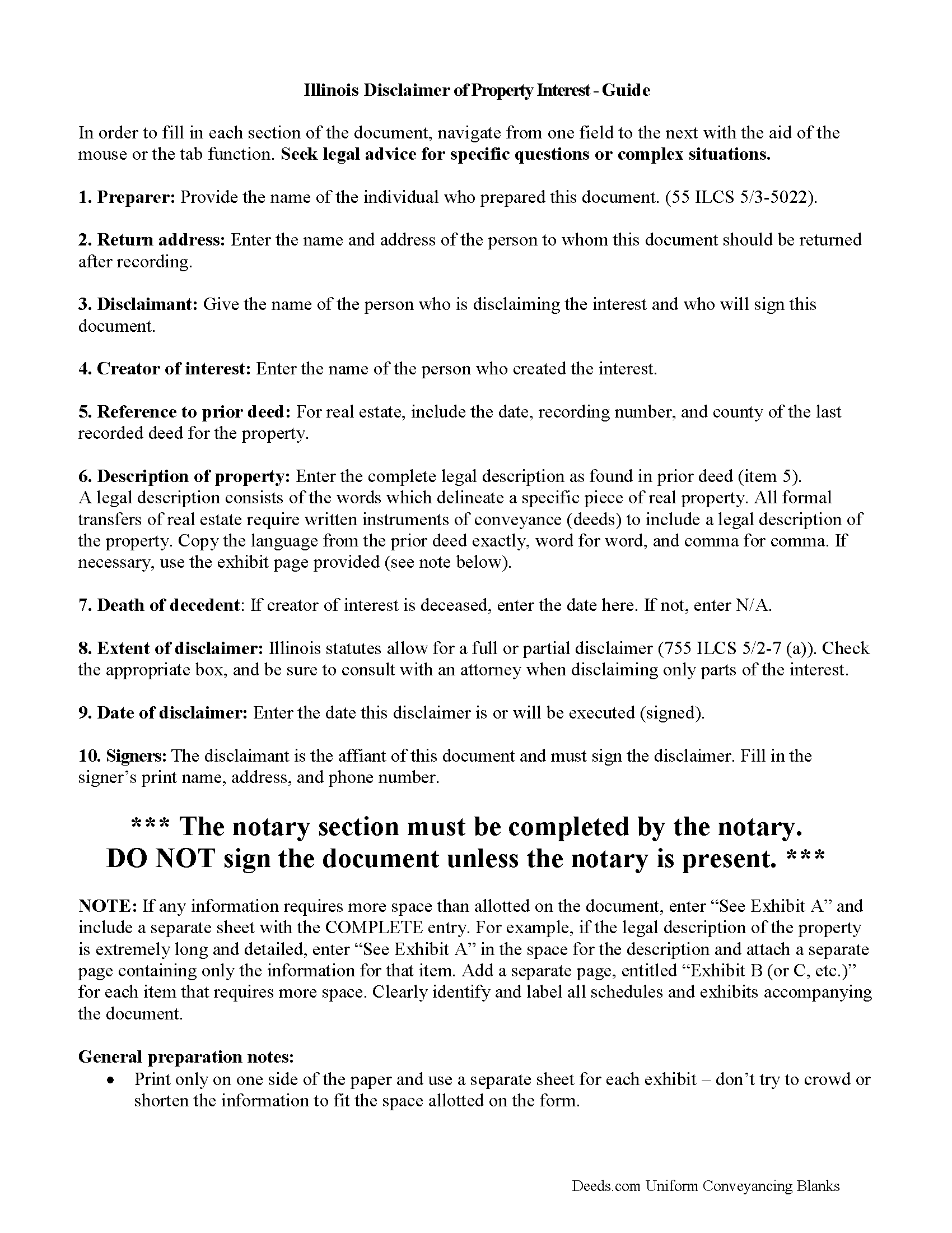 Calhoun County Disclaimer of Interest Form