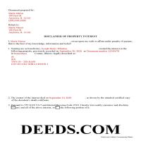Calhoun County Completed Example of the Disclaimer of Interest Document