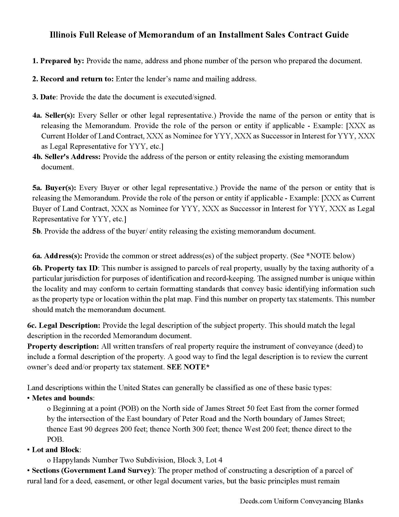 Calhoun County Full Release of Memorandum of an Installment Sales Contract Guide