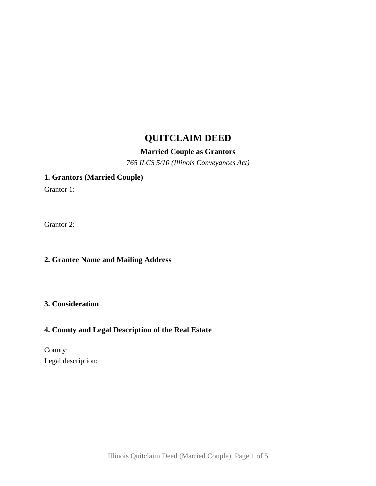 Illinois Quitclaim Deed (Married Couple as Grantors)