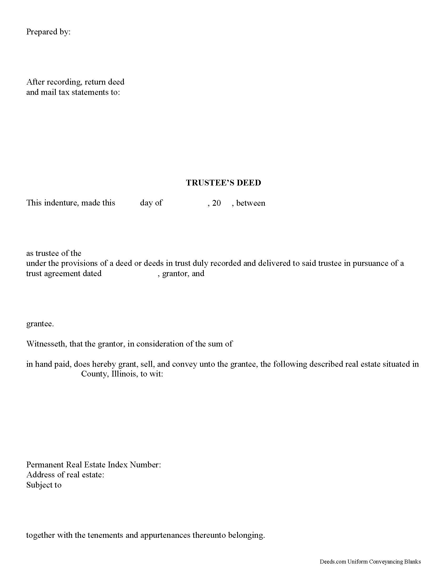 Illinois Trustee Deed Image