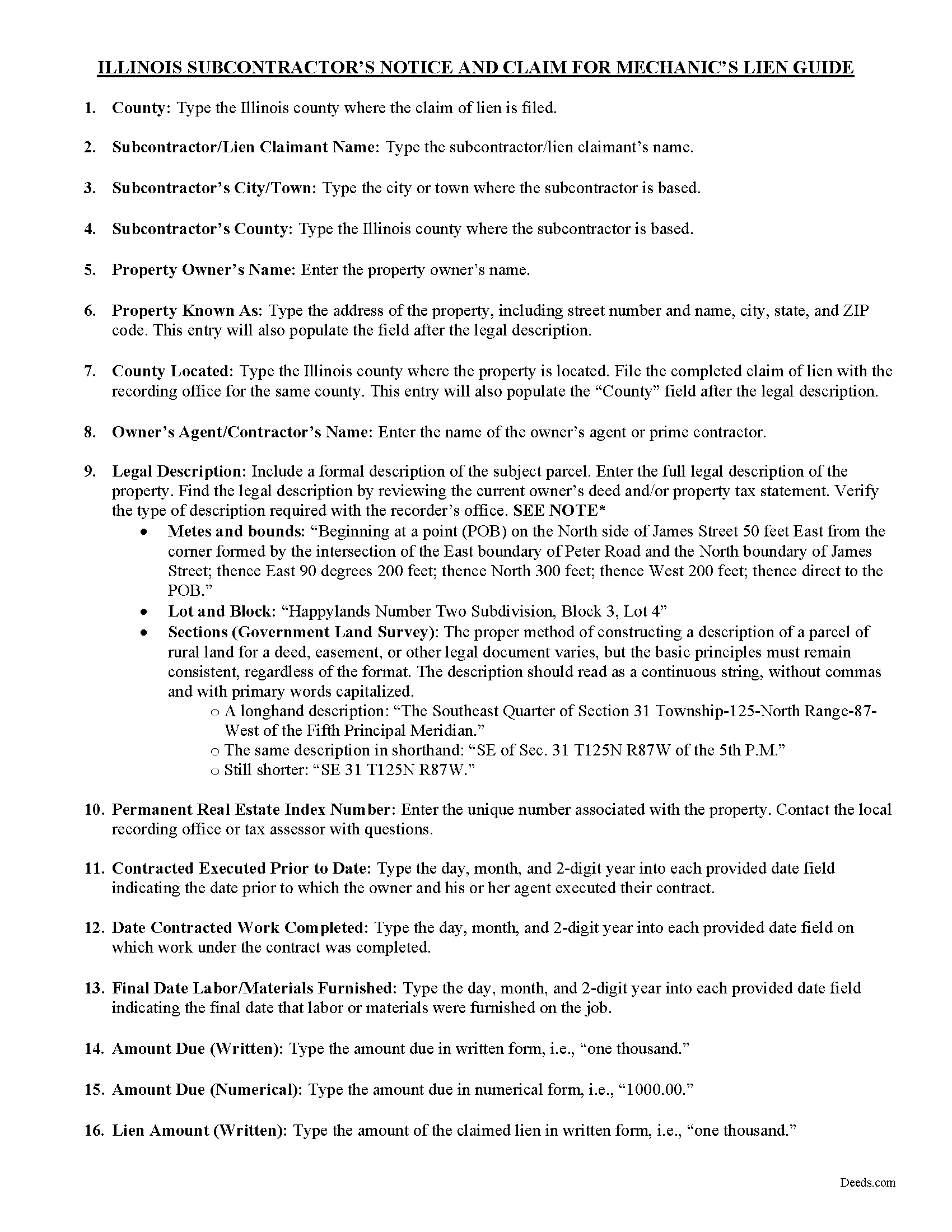 La Salle County Mechanics Lien Subcontractor Guide