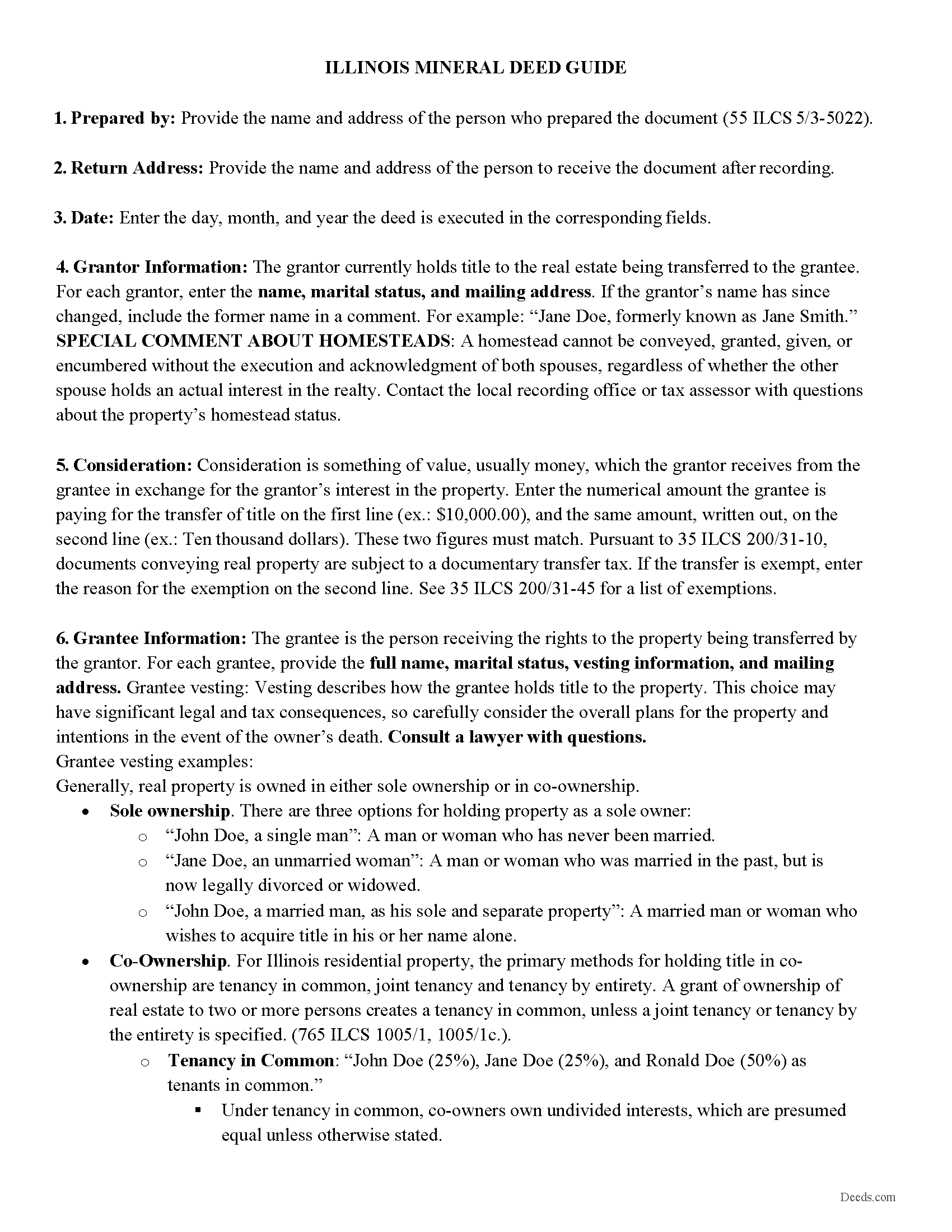 Calhoun County Mineral Deed Guide