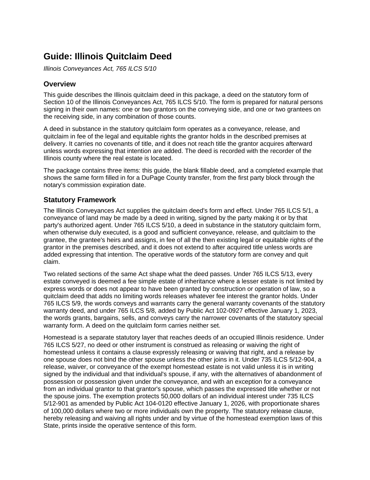 Henry County Quitclaim Deed Guide