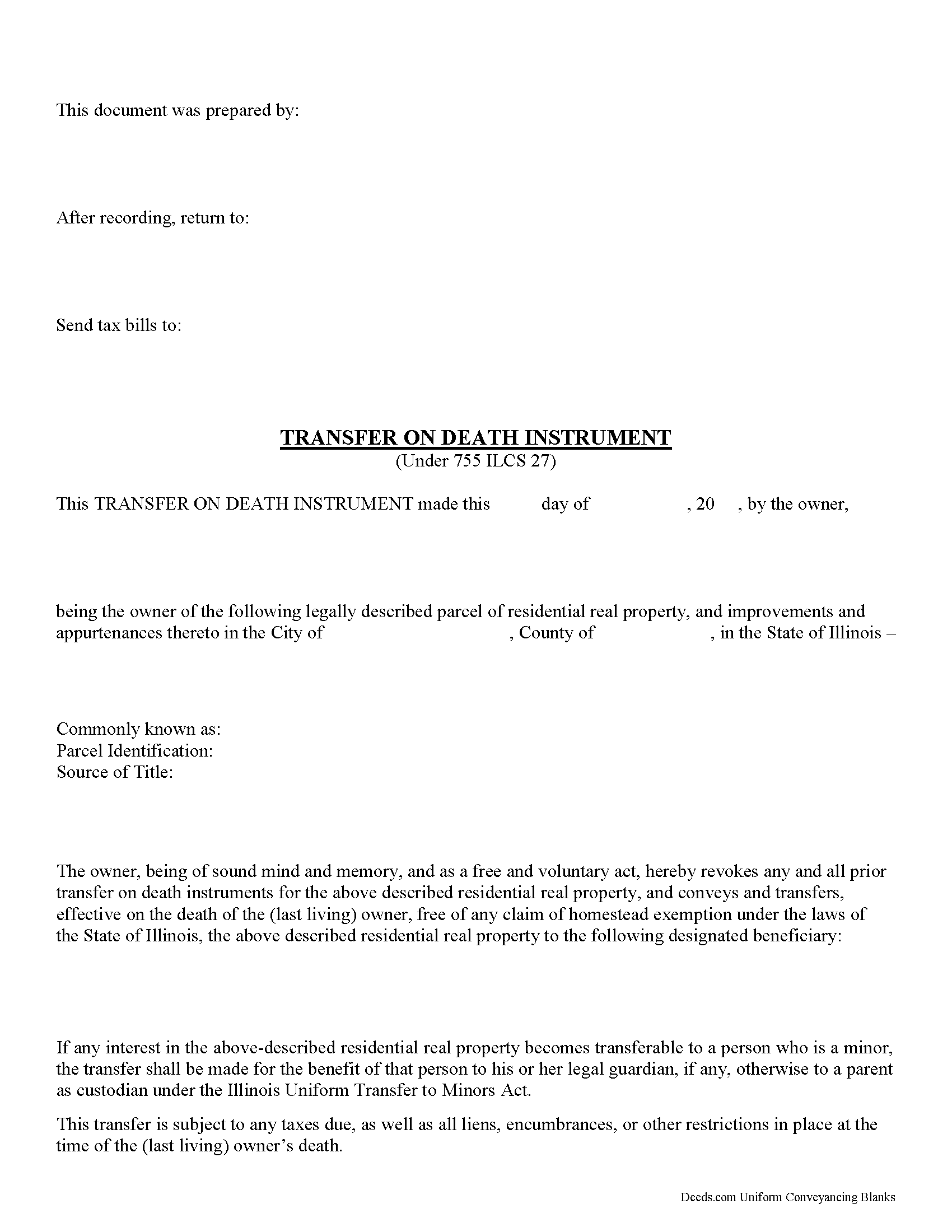Wabash County Transfer on Death Instrument