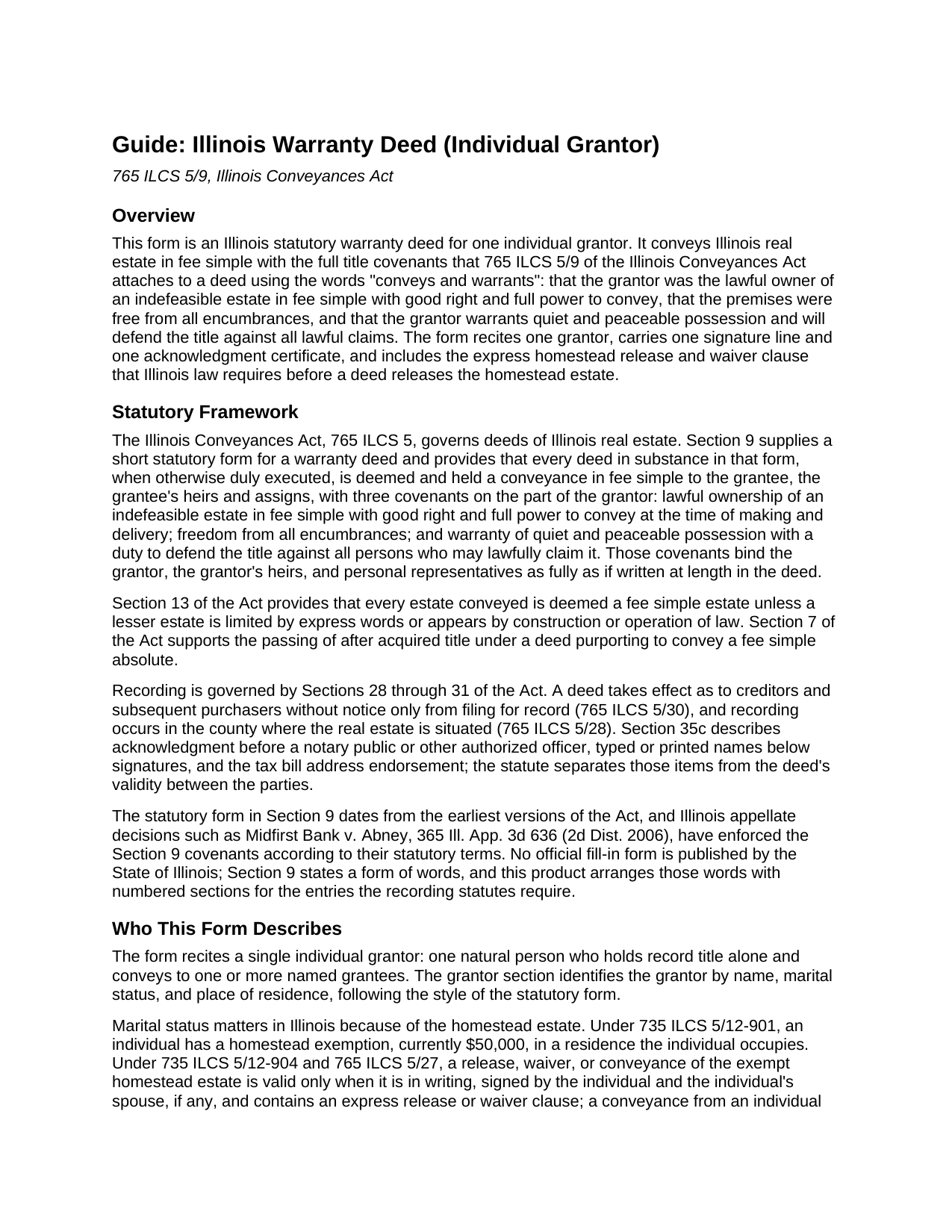 Lake County Warranty Deed Guide