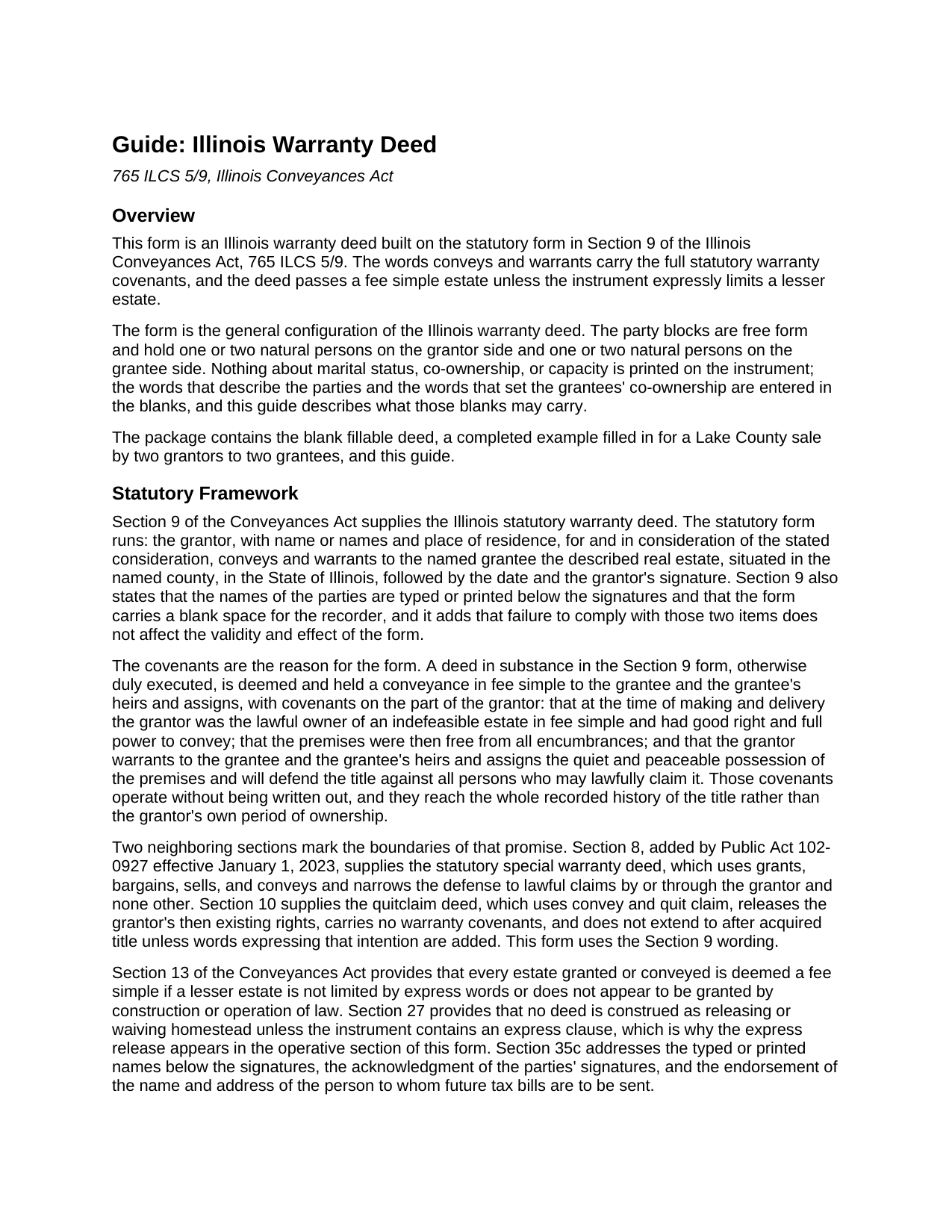 Coles County Warranty Deed Guide